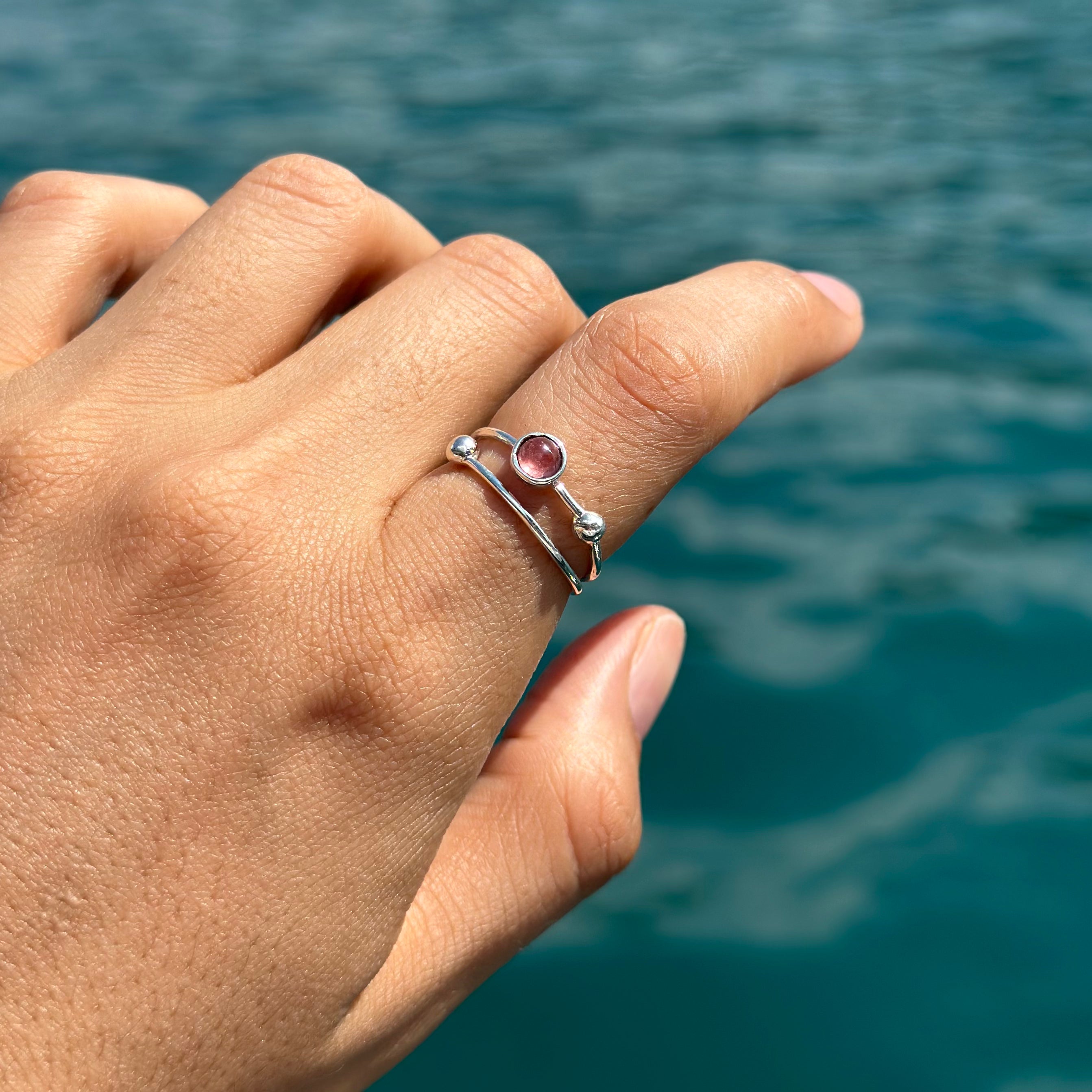 GALAXY RING - PINK TOURMALINE (SILVER)