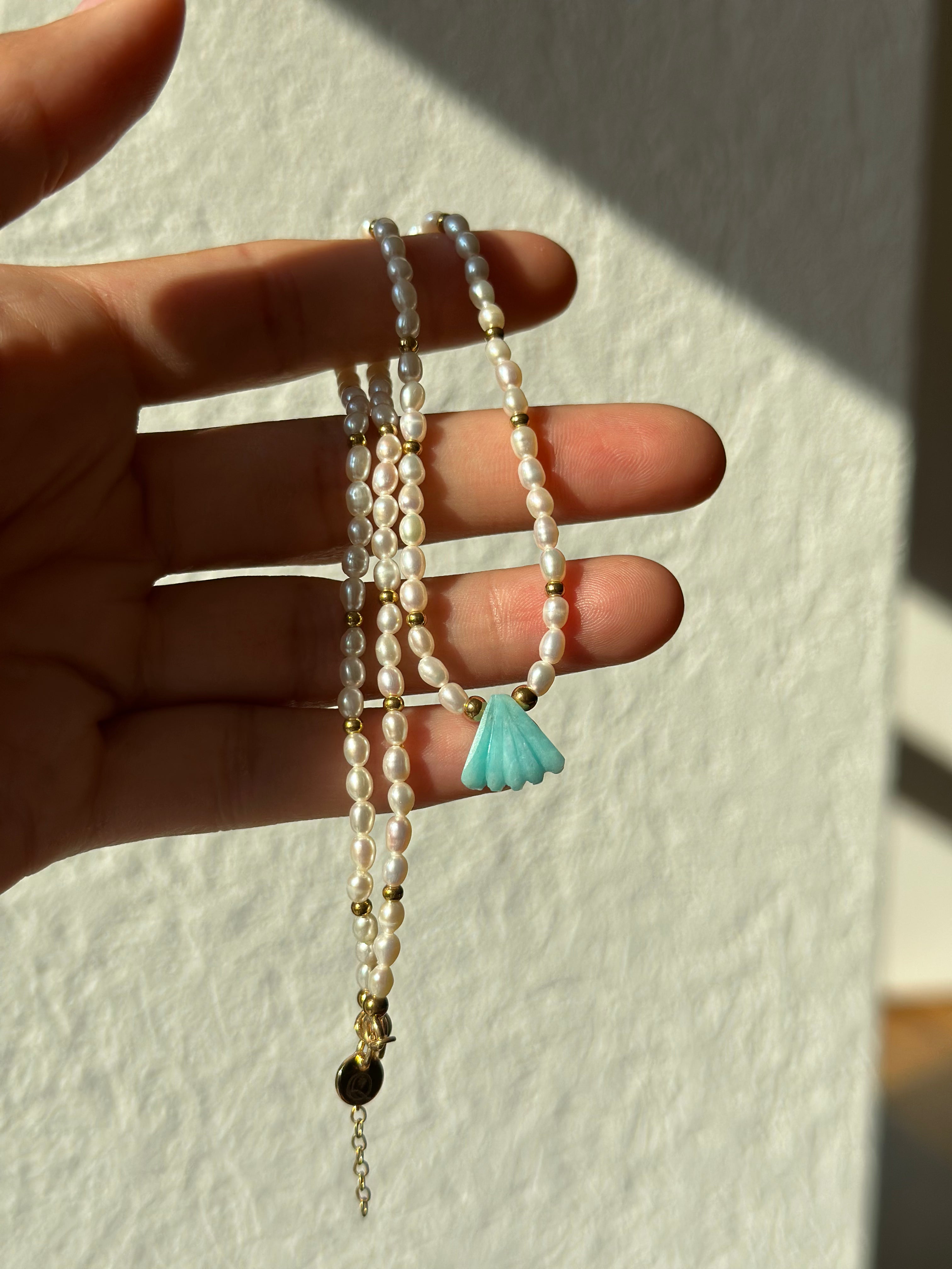 RIVER PEARLS CHOKER - AMAZONITE