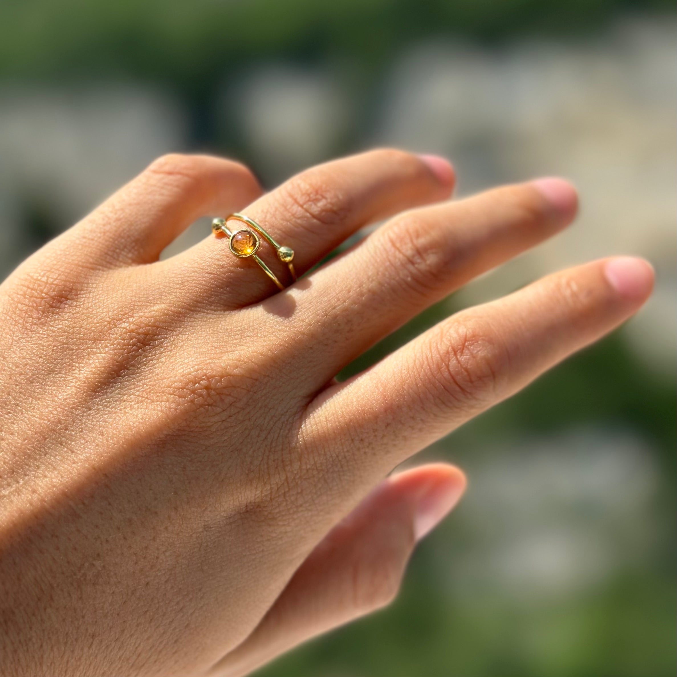 GALAXY RING - YELLOW TOURMALINE (GOLD PLATED)