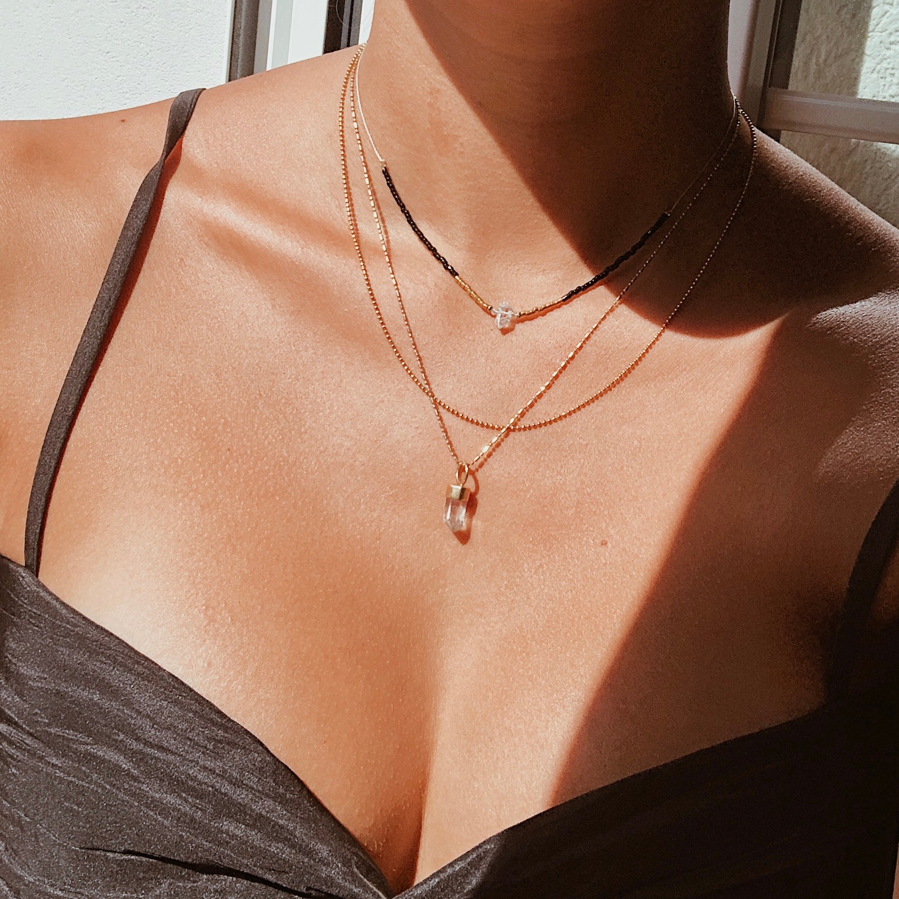 BLACK MIYUKI CHOKER -  HERKIMER