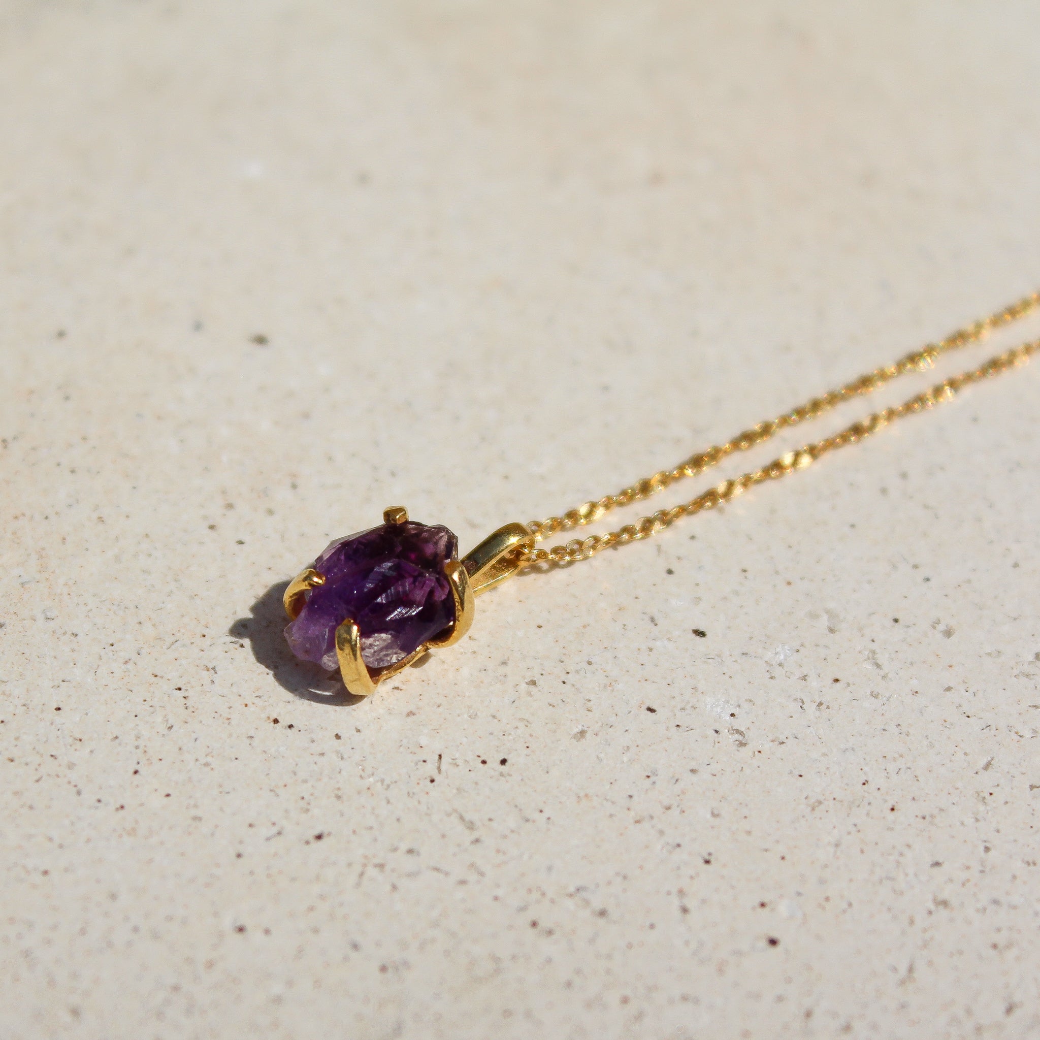 LITTLE CHARM NECKLACE - AMETHYST (GOLD PLATED)