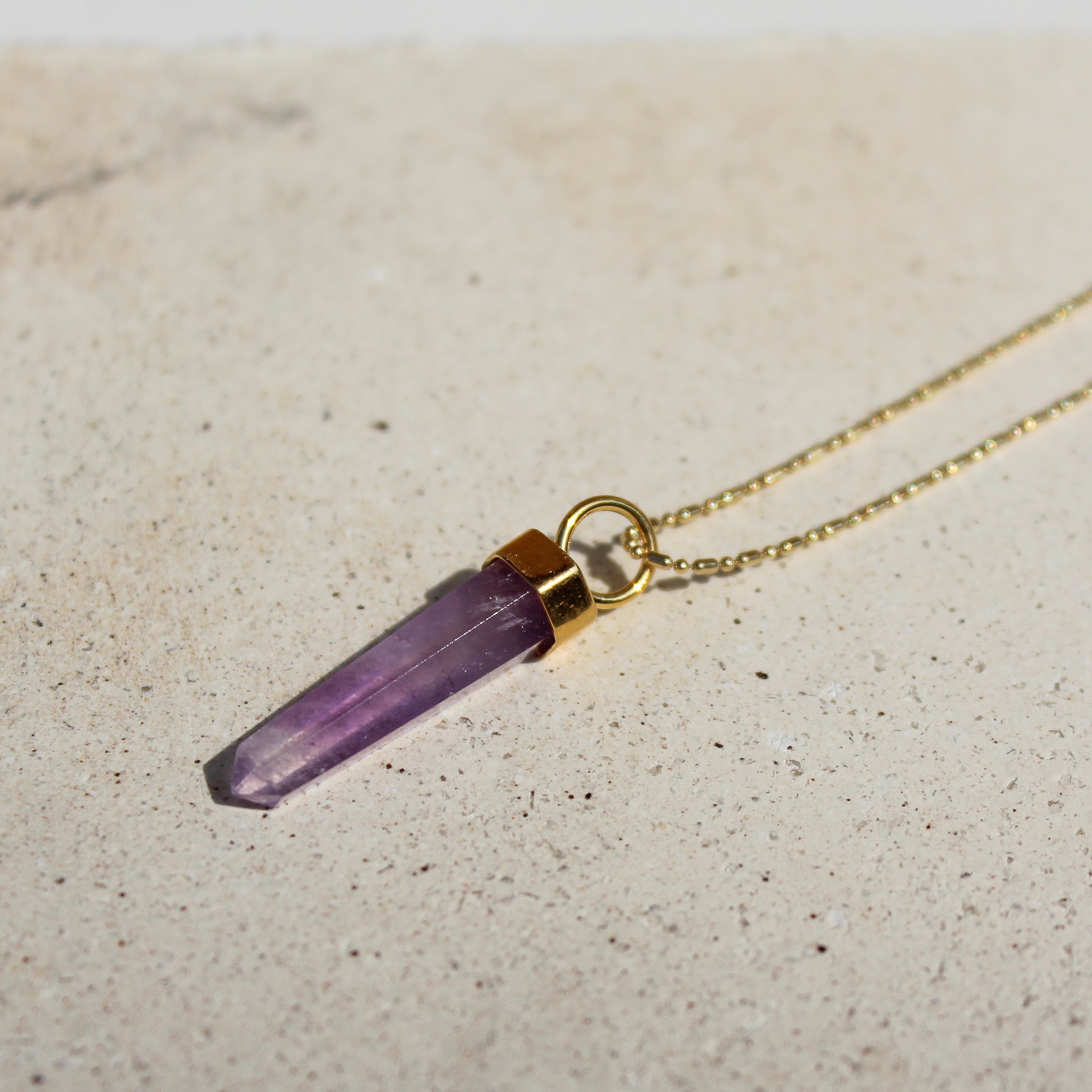 LONG PENDULUM - AMETHYST (GOLD PLATED)