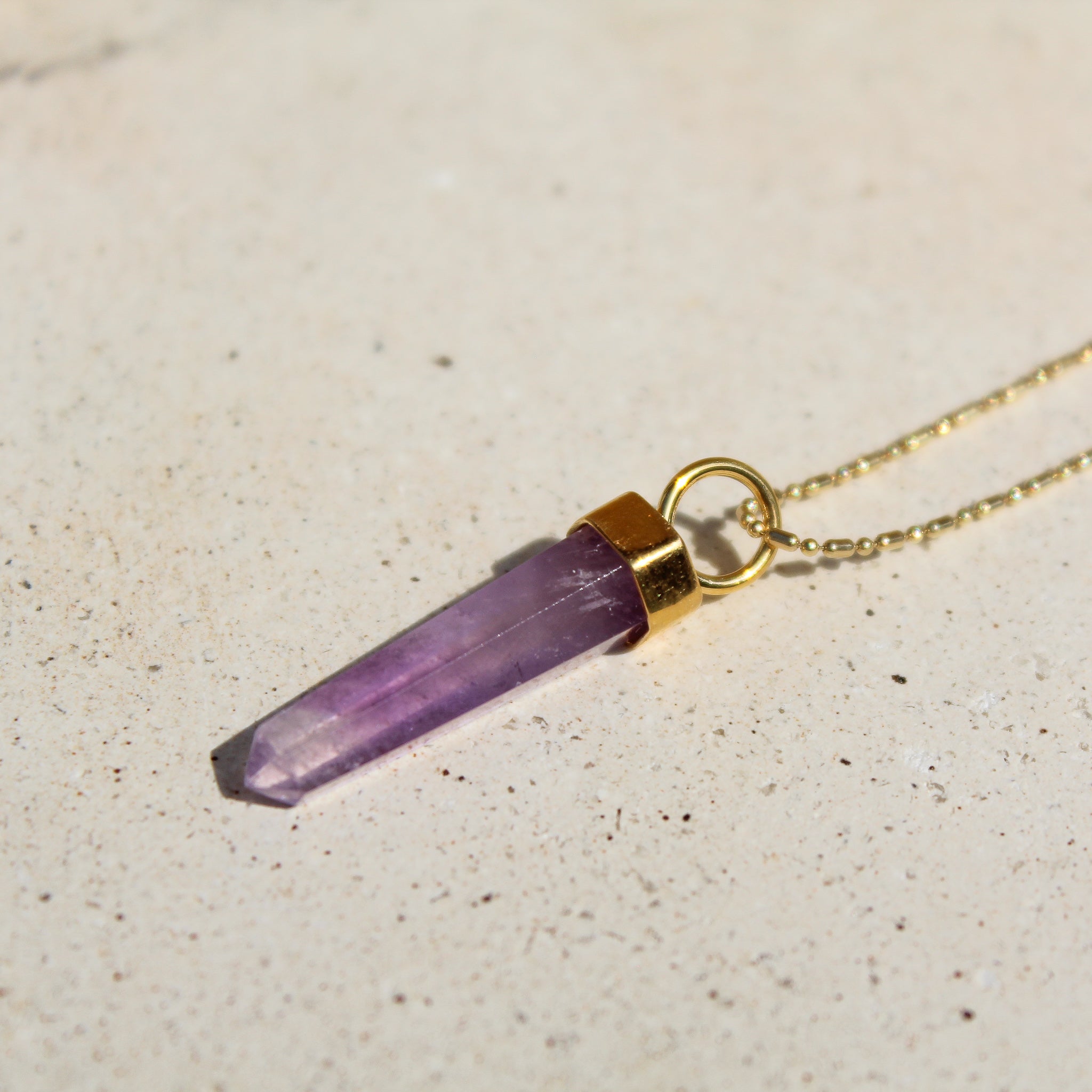 LONG PENDULUM - AMETHYST (GOLD PLATED)