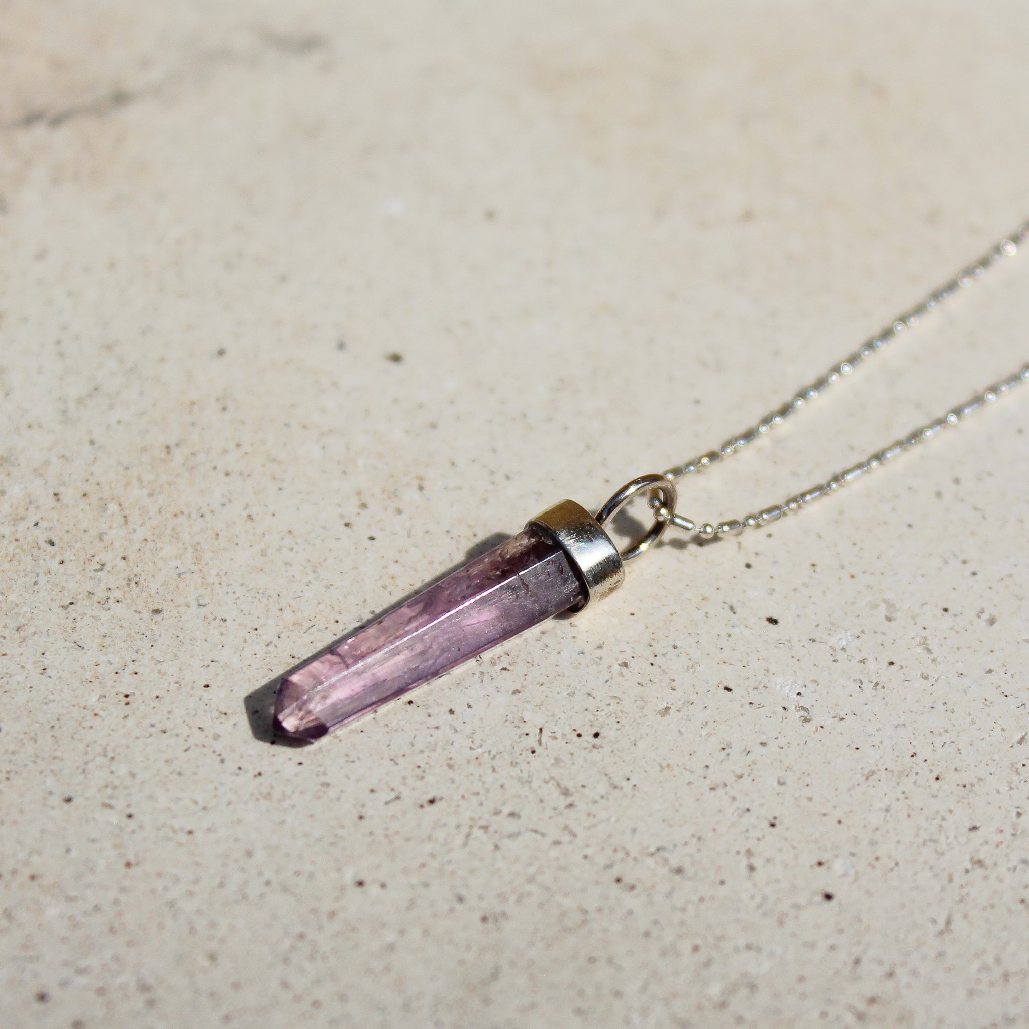 LONG PENDULUM - AMETHYST (SILVER)