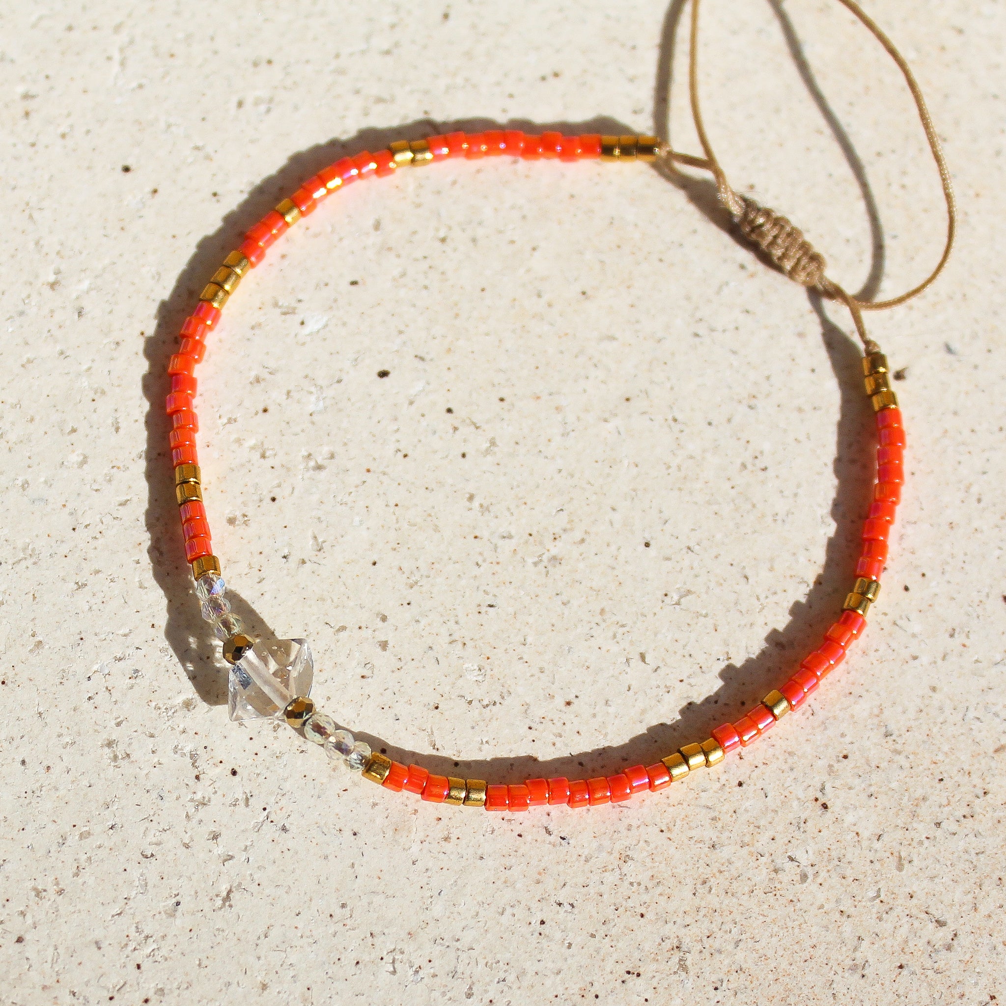 ORANGE MIYUKI BRACELET - HERKIMER