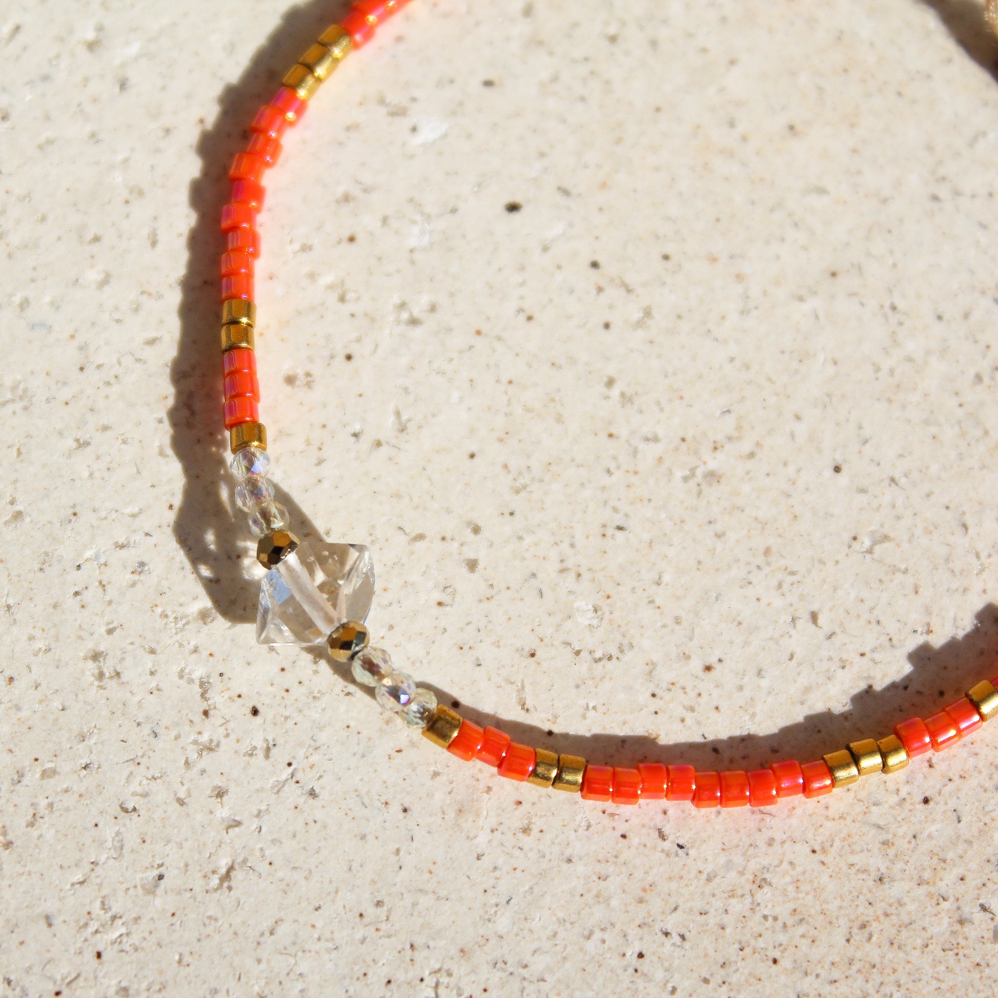 ORANGE MIYUKI BRACELET - HERKIMER