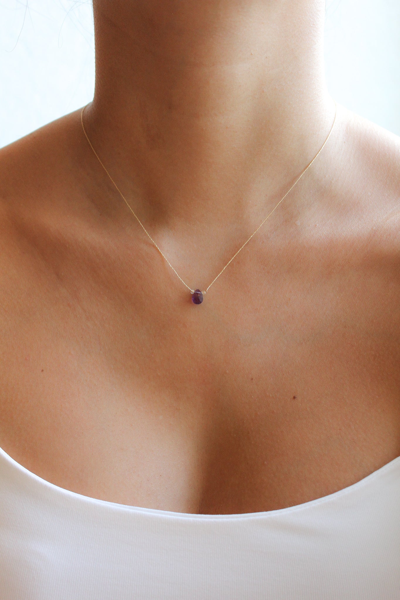 THREAD NECKLACE - AMETHYST