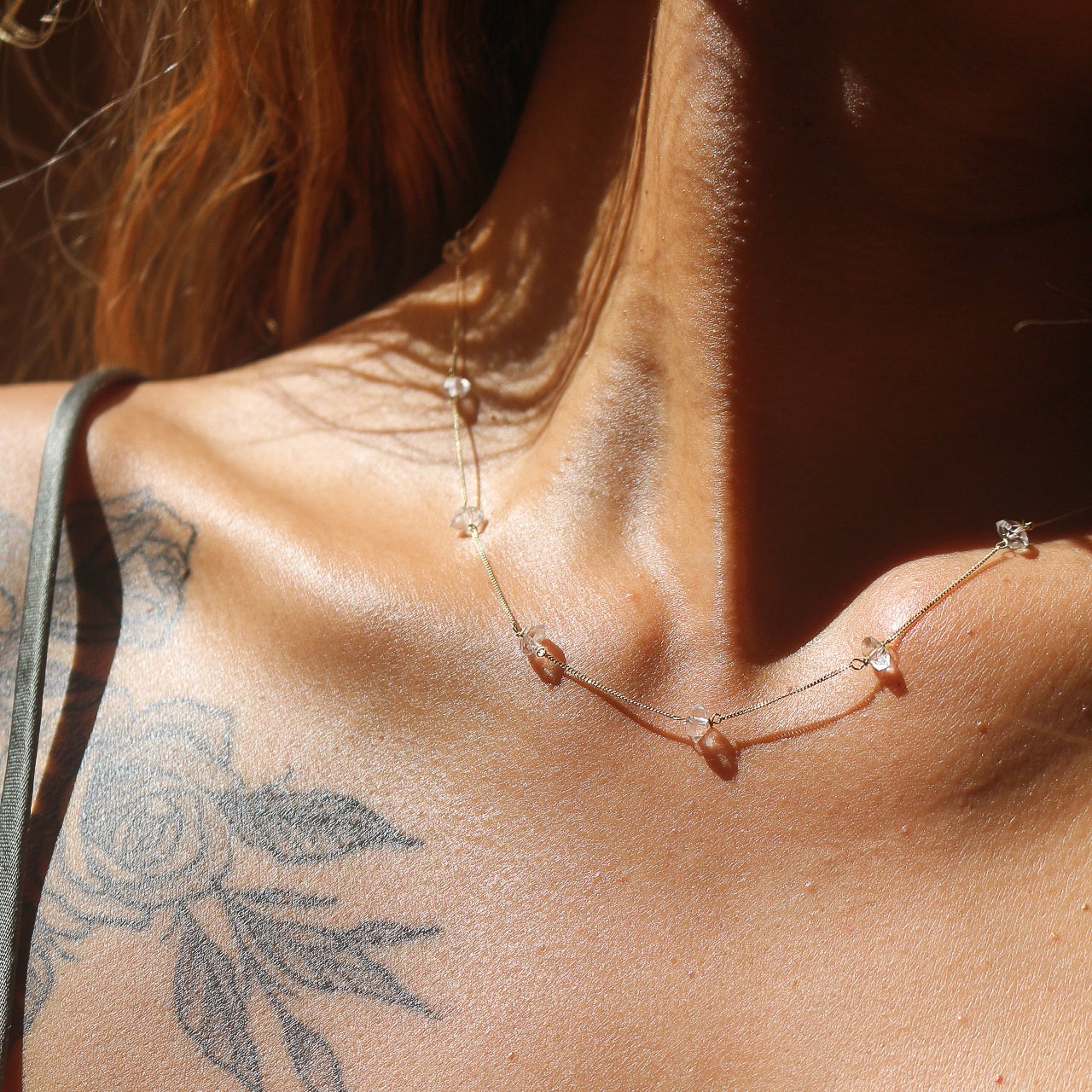 STARDUST NECKLACE - HERKIMER (SOLID GOLD)