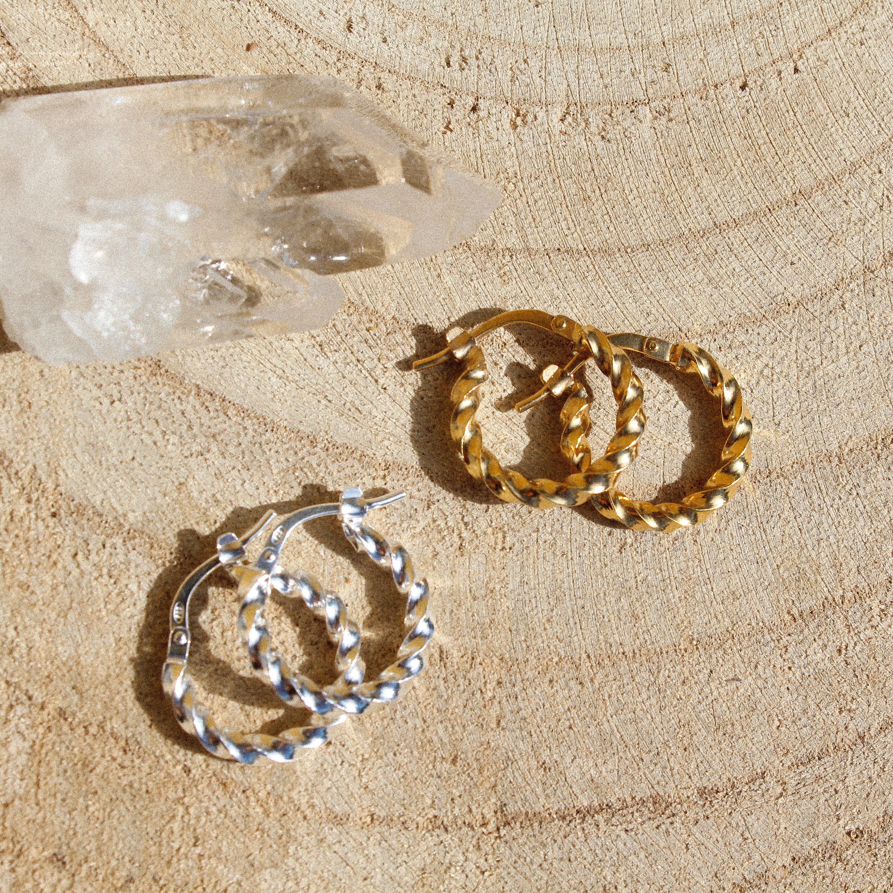 TWIST MINI HOOP (GOLD PLATED)