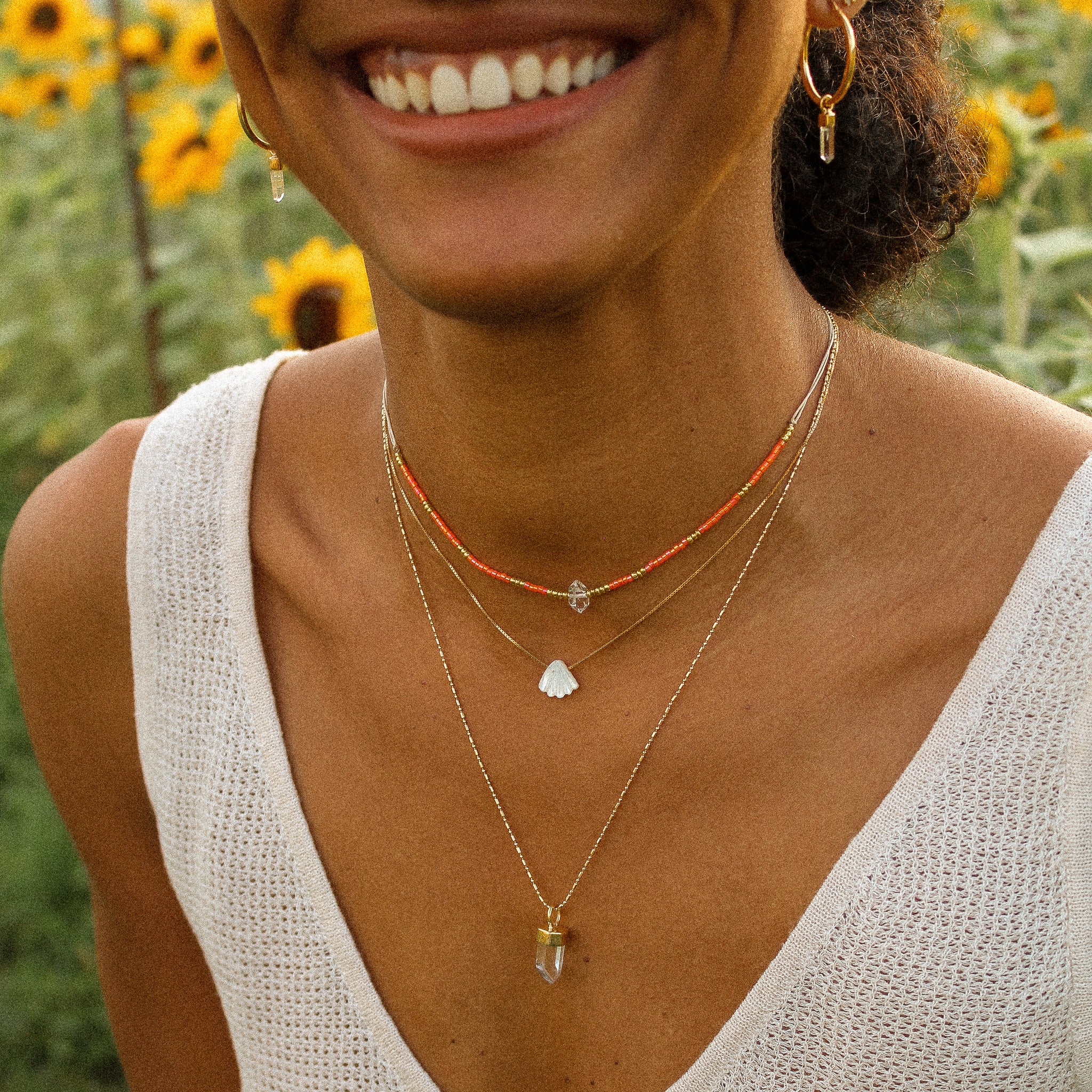 GOLD ORANGE MIYUKI CHOKER - HERKIMER