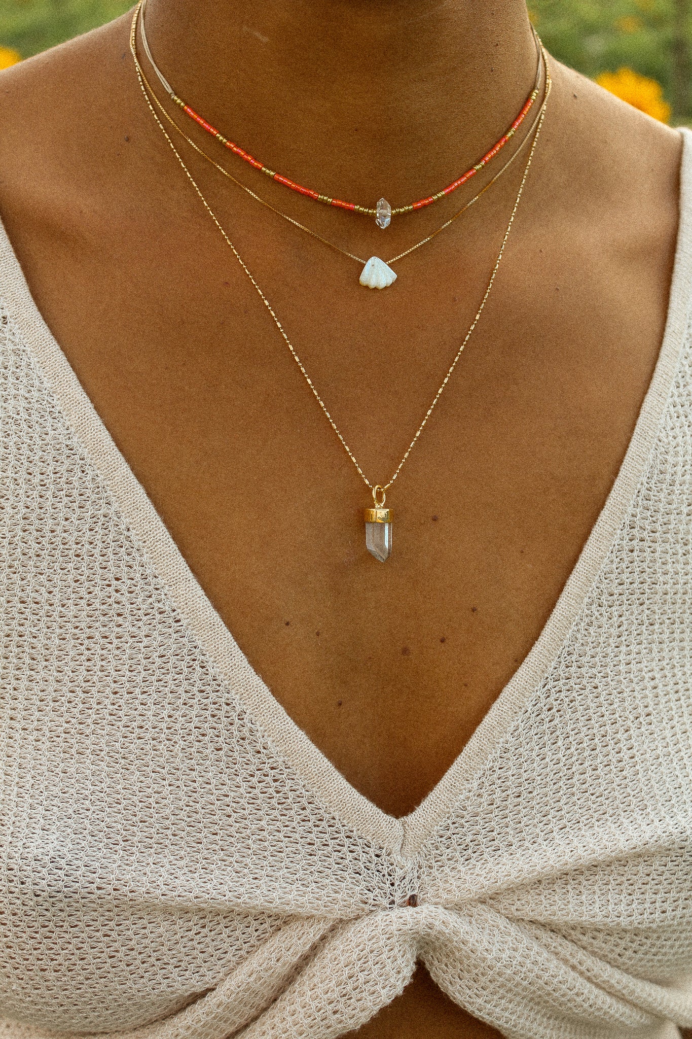 GOLD ORANGE MIYUKI CHOKER - HERKIMER