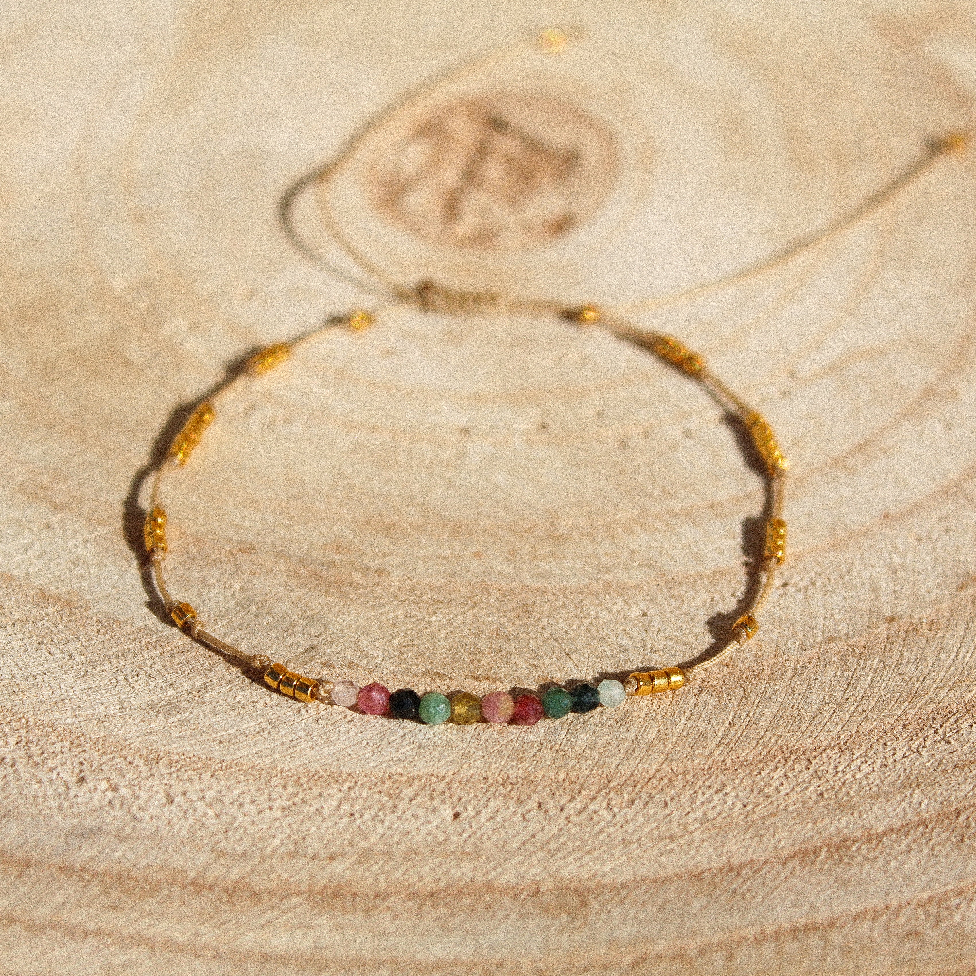 RAINBOW BRACELET - MULTICOLOR TOURMALINE BEADS