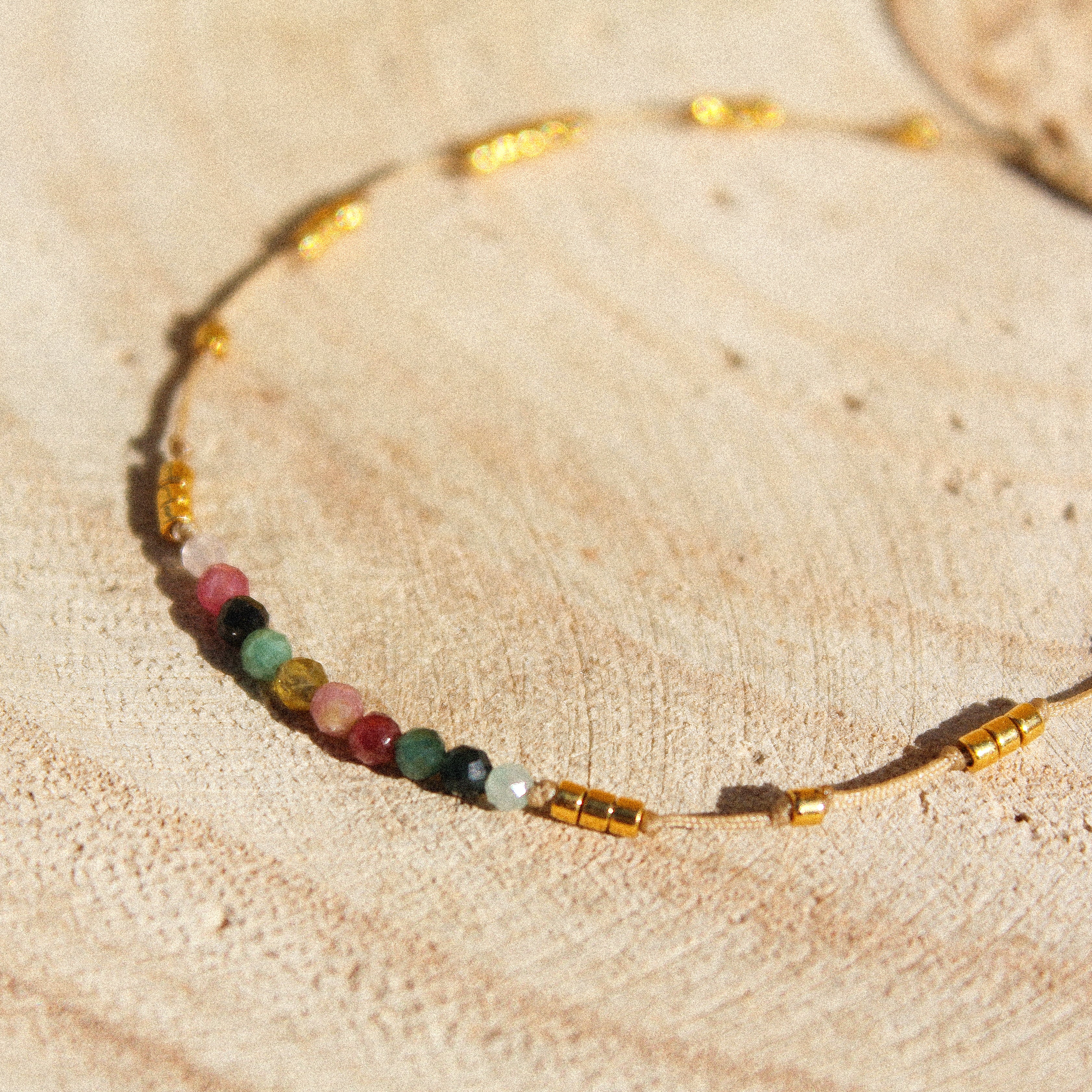 RAINBOW BRACELET - MULTICOLOR TOURMALINE BEADS