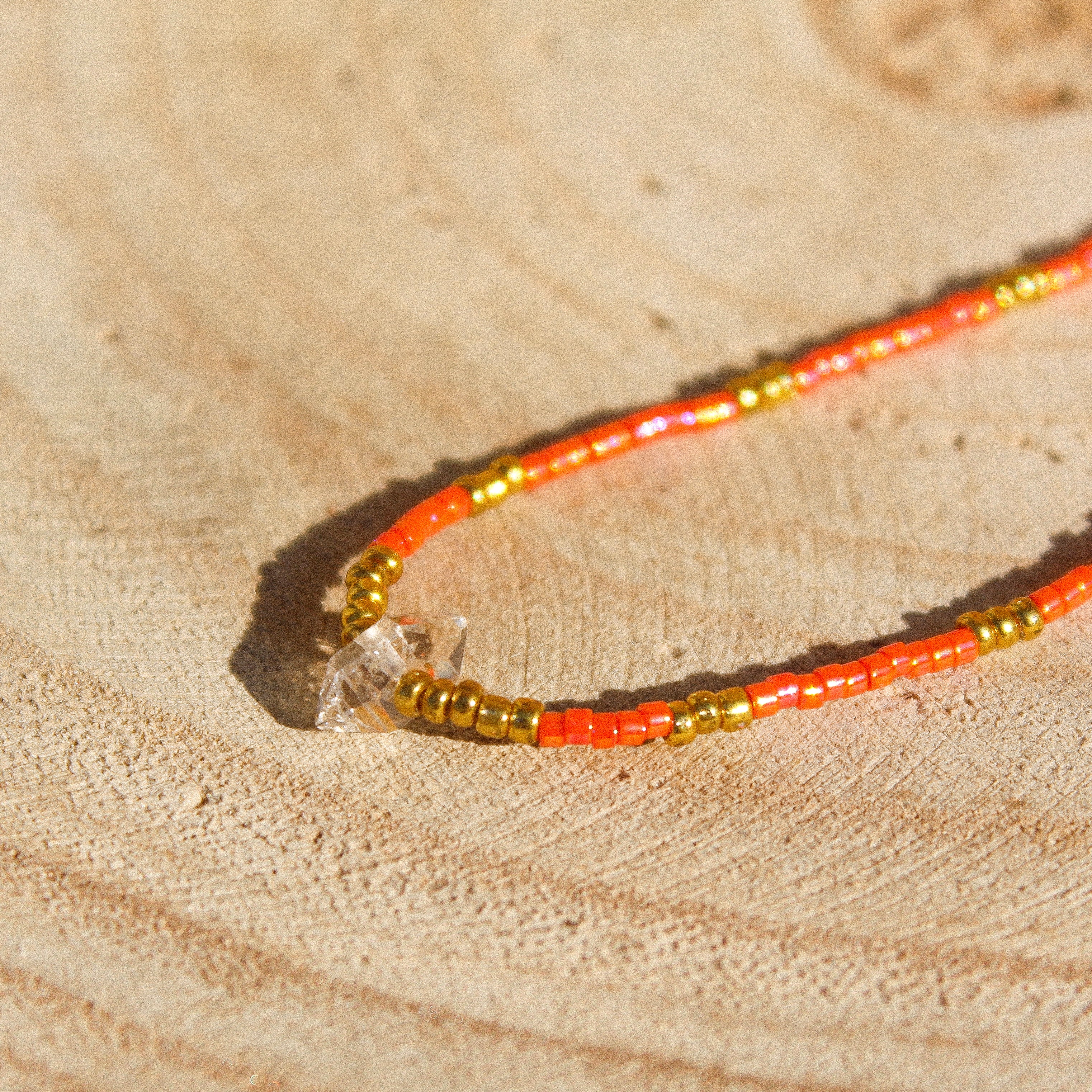 GOLD ORANGE MIYUKI CHOKER - HERKIMER