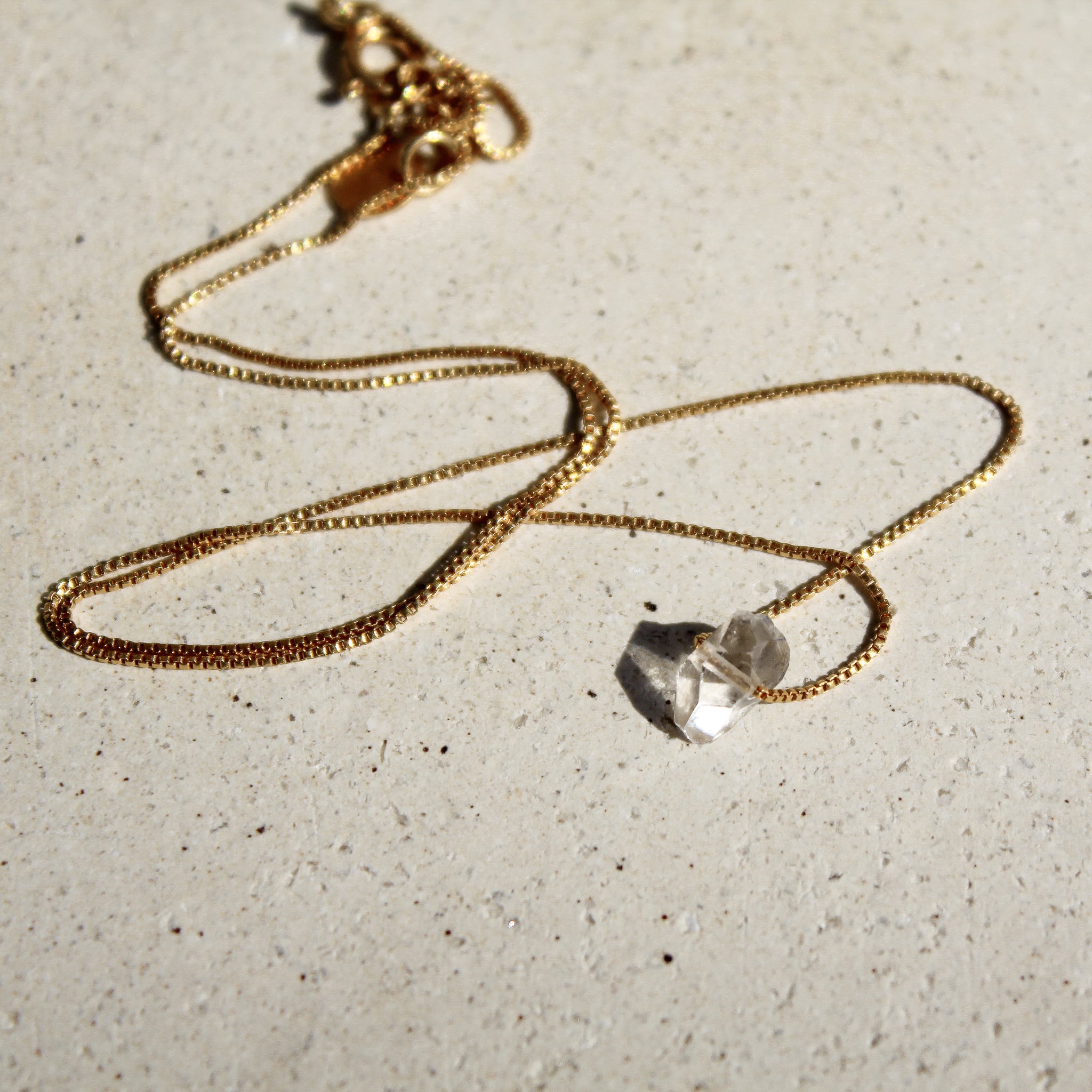 LITTLE TOTEM NECKLACE - HERKIMER (GOLD PLATED)