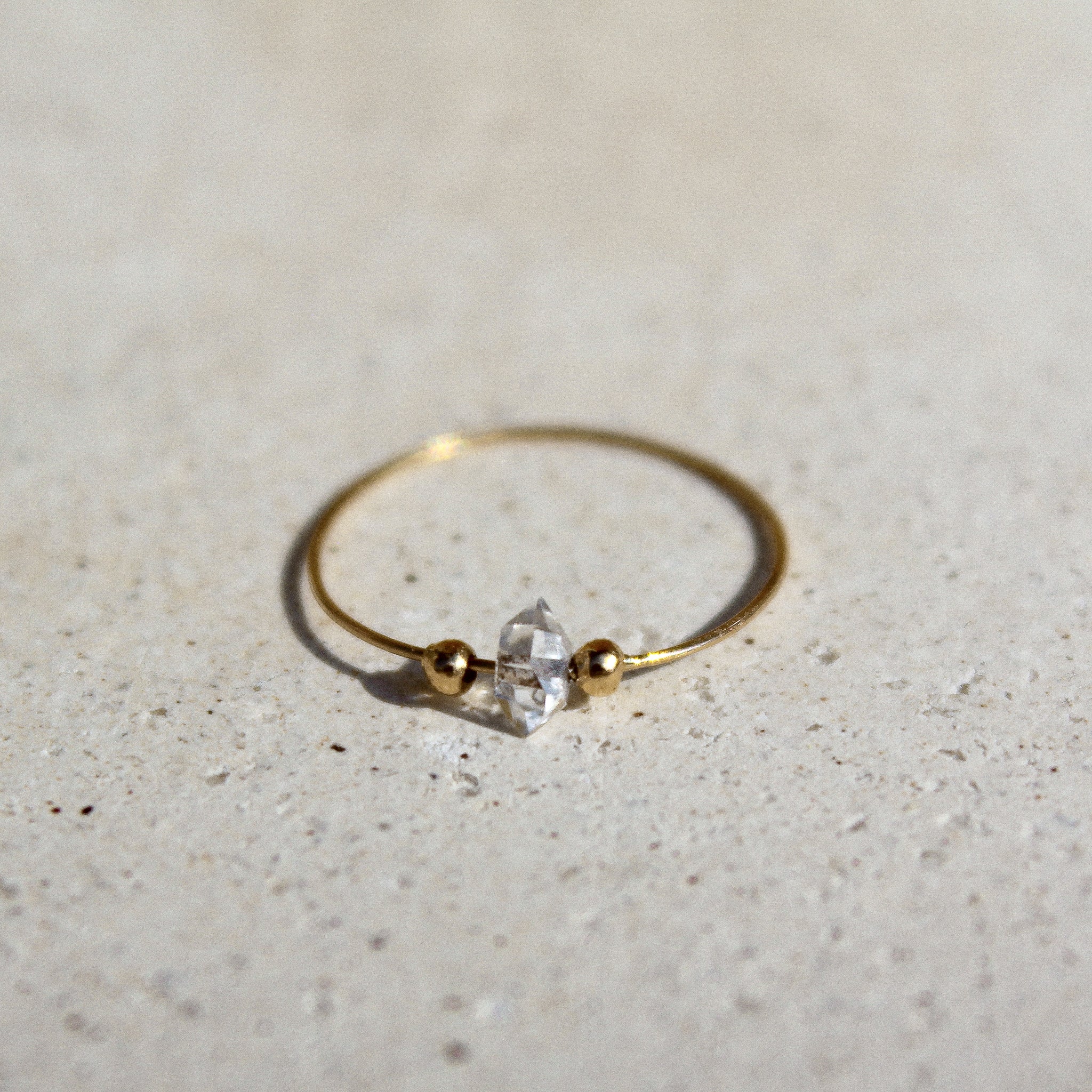 ORBIT THIN RING - HERKIMER (SOLID GOLD 18K)