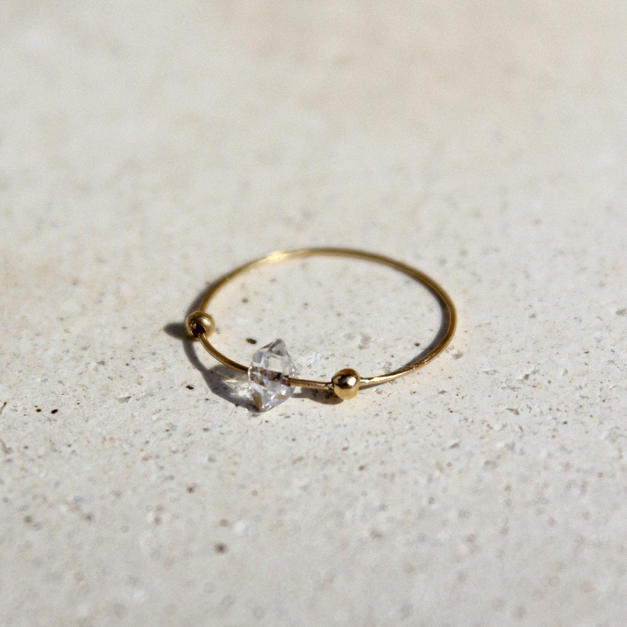ORBIT THIN RING - HERKIMER (SOLID GOLD 18K)