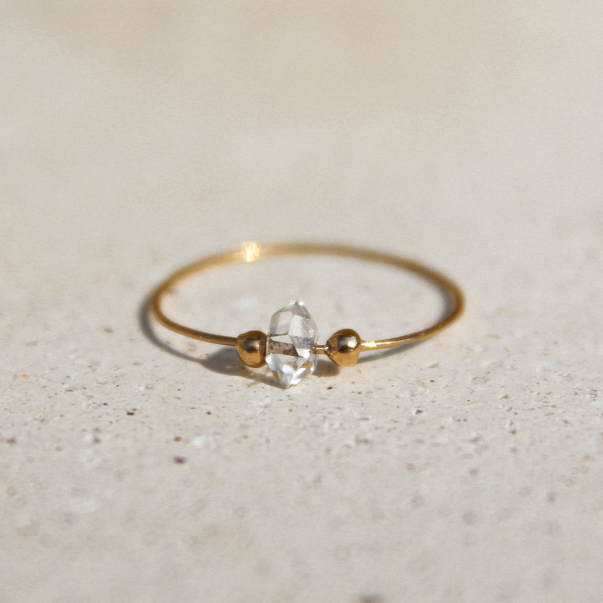 ORBIT THIN RING - HERKIMER (SOLID GOLD 18K)