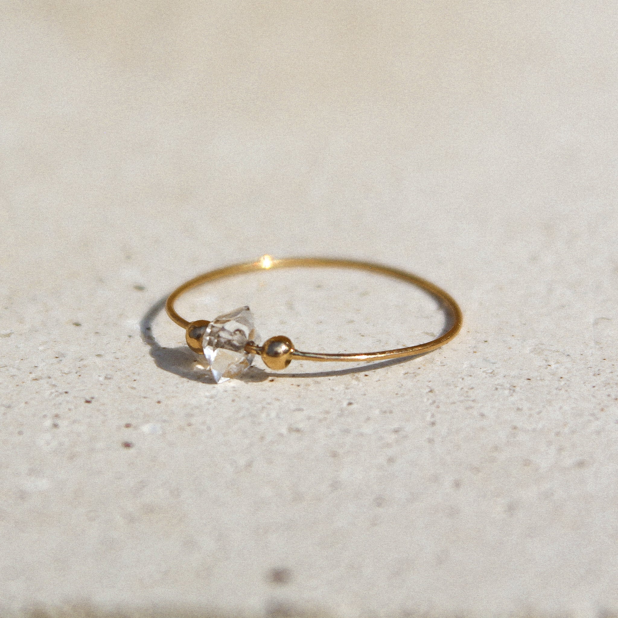 ORBIT THIN RING - HERKIMER (SOLID GOLD 18K)