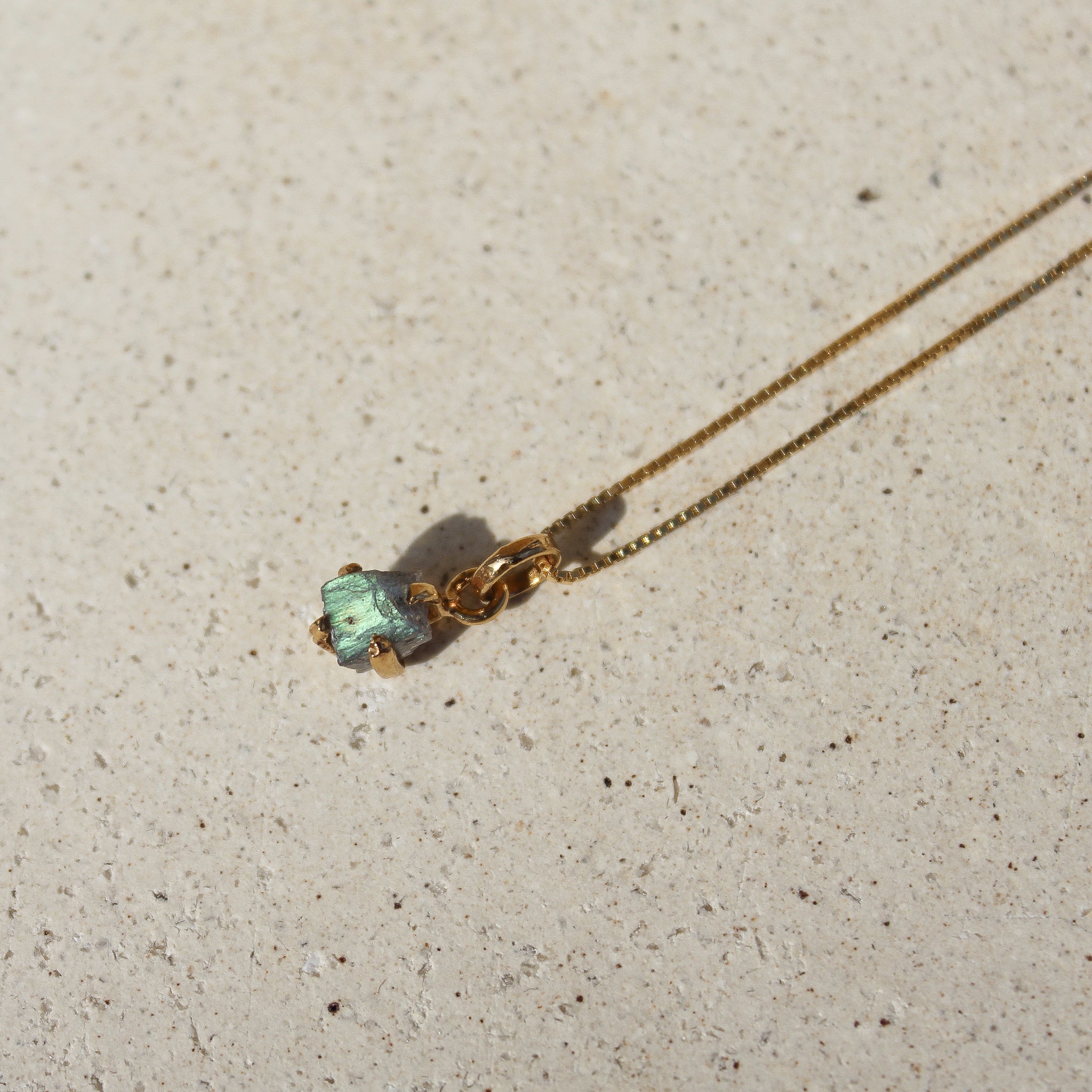 BABY CHARM NECKLACE - LABRADORITE (GOLD PLATED)
