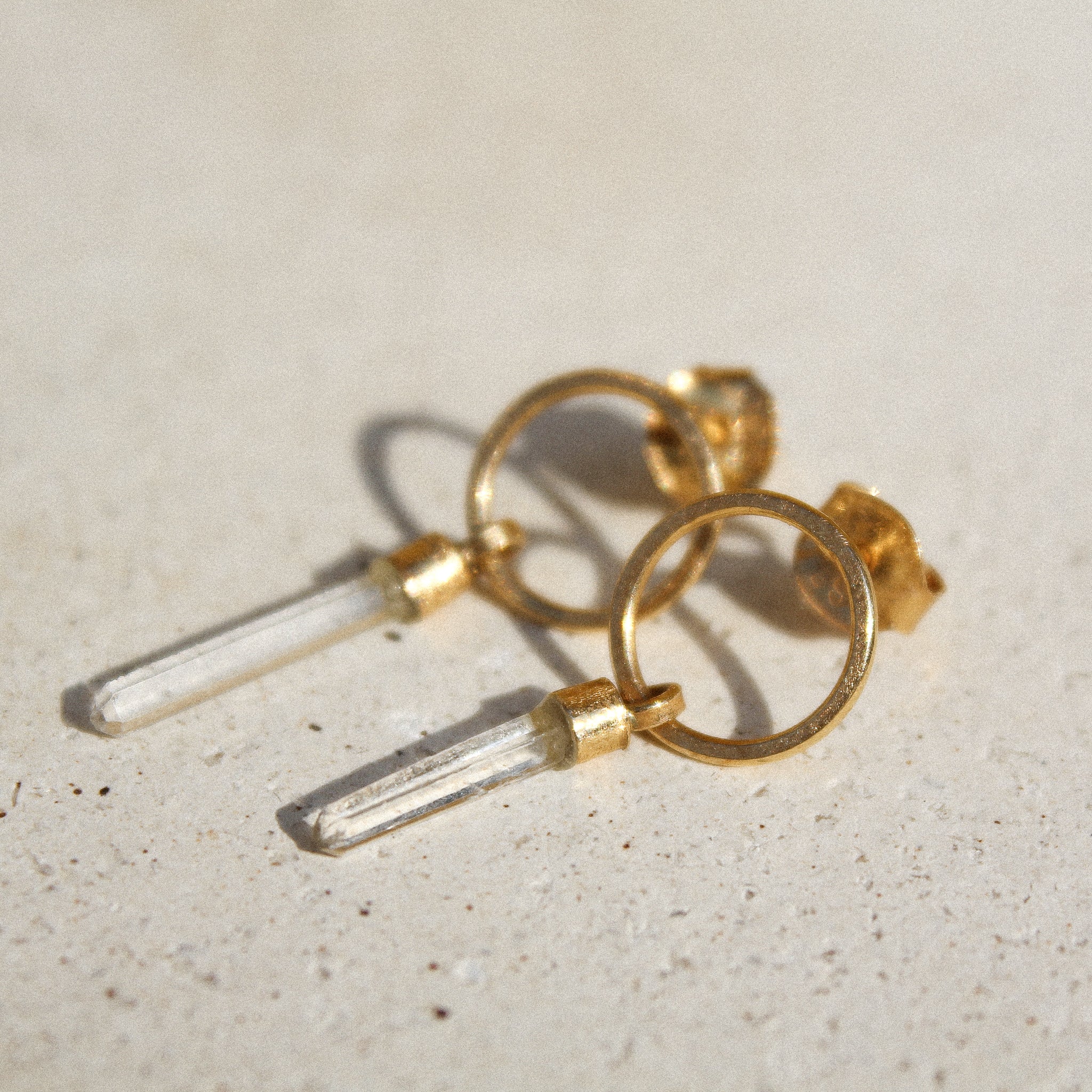 AURA EARRINGS - CRYSTAL QUARTZ (GOLD PLATED)
