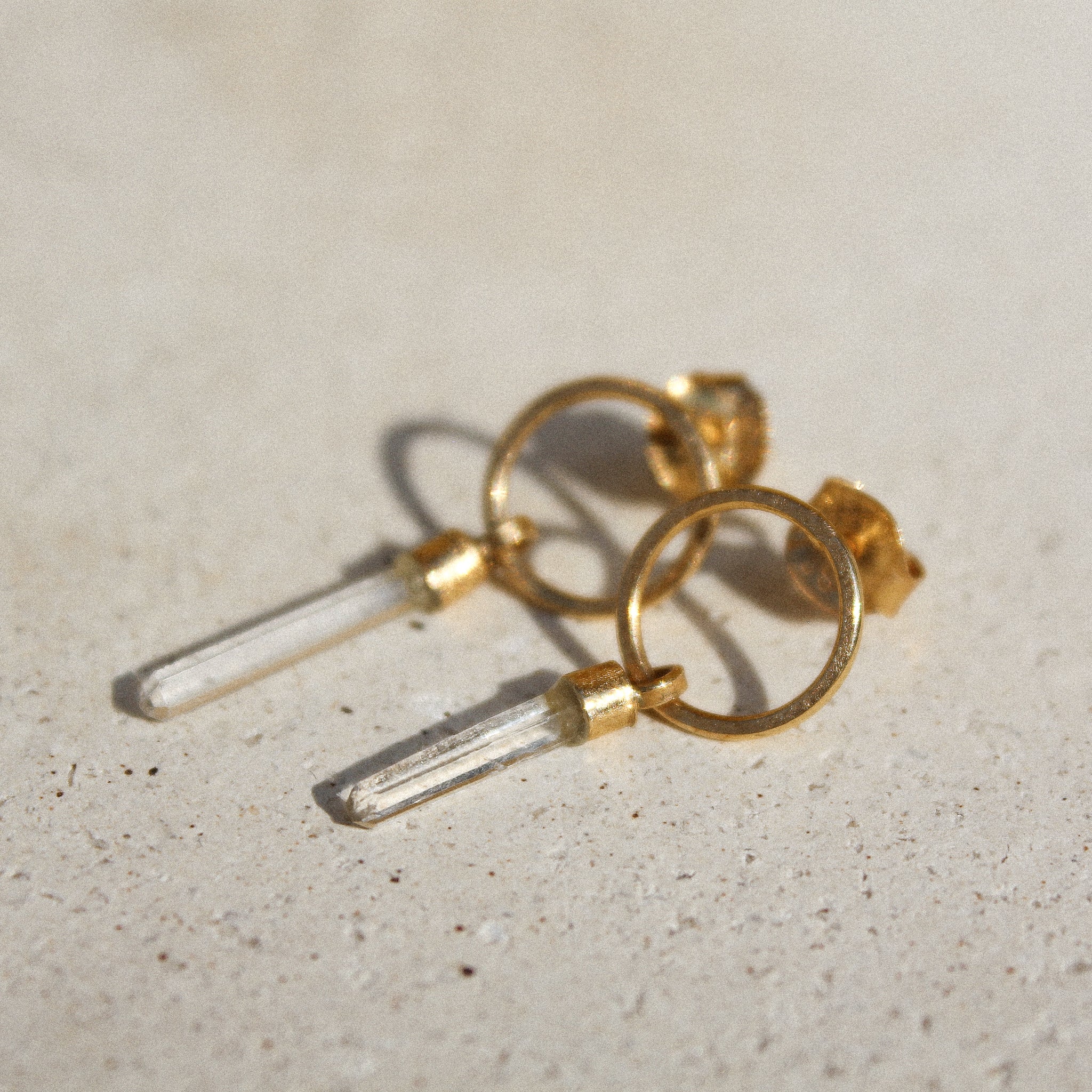 AURA EARRINGS - CRYSTAL QUARTZ (GOLD PLATED)