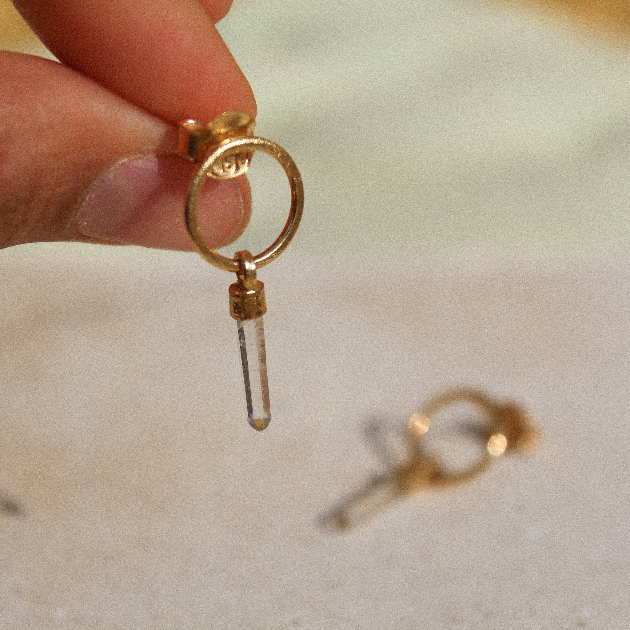 AURA EARRINGS - CRYSTAL QUARTZ (GOLD PLATED)