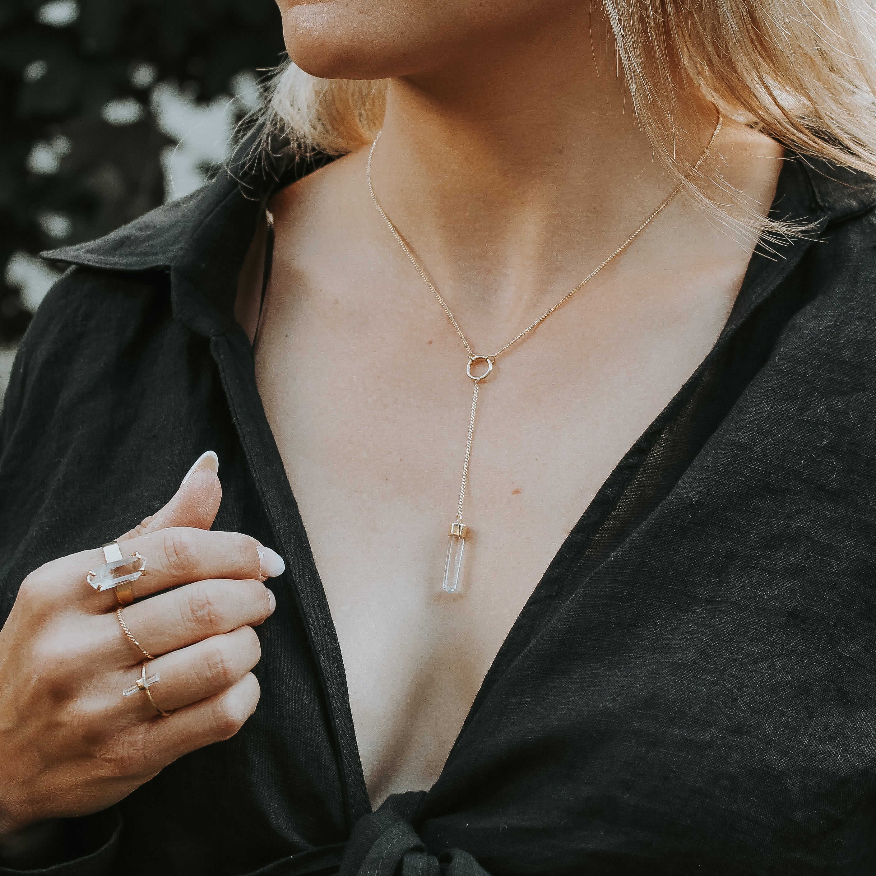 SIDEREAL NECKLACE - CRYSTAL QUARTZ (GOLD PLATED)