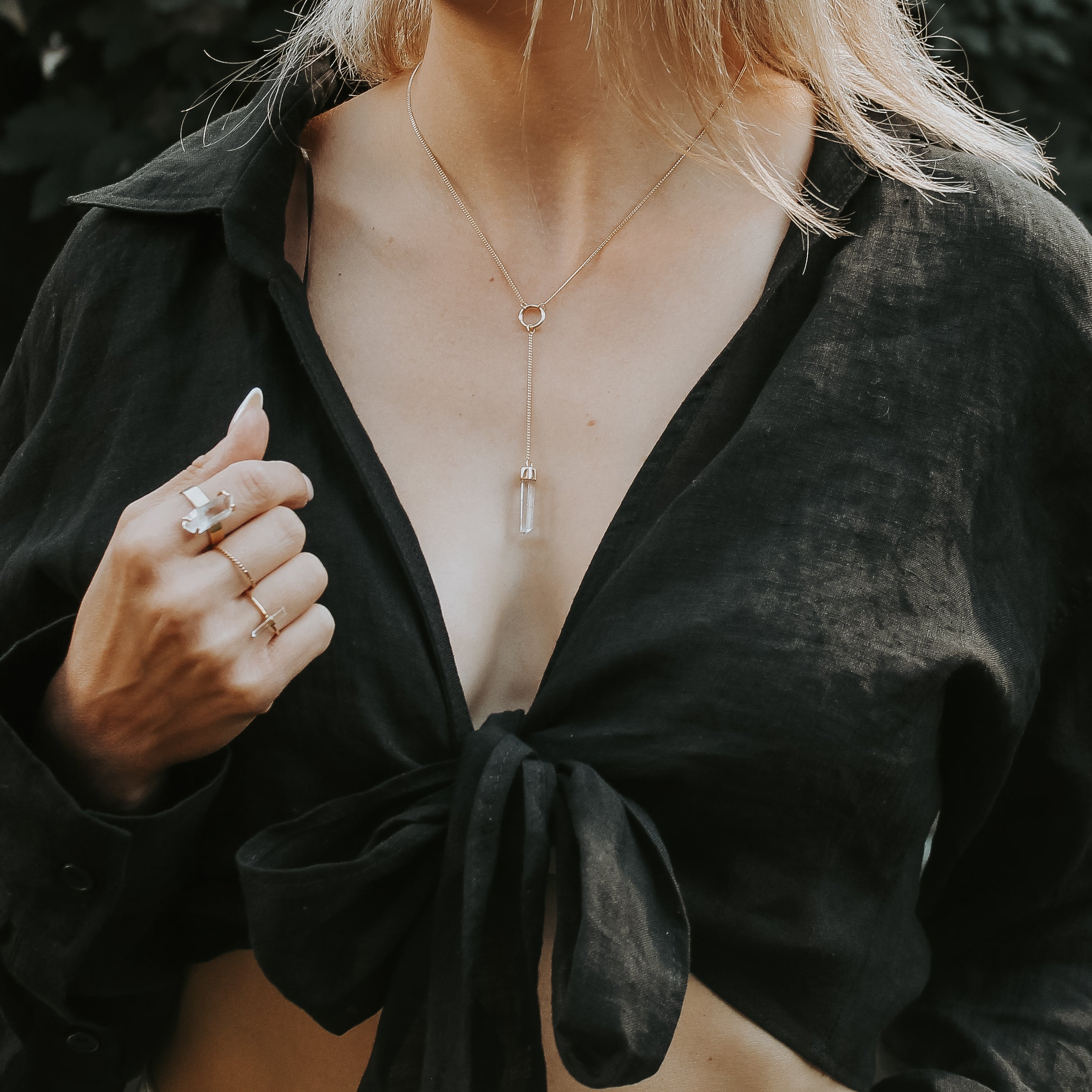 SIDEREAL NECKLACE - CRYSTAL QUARTZ (GOLD PLATED)