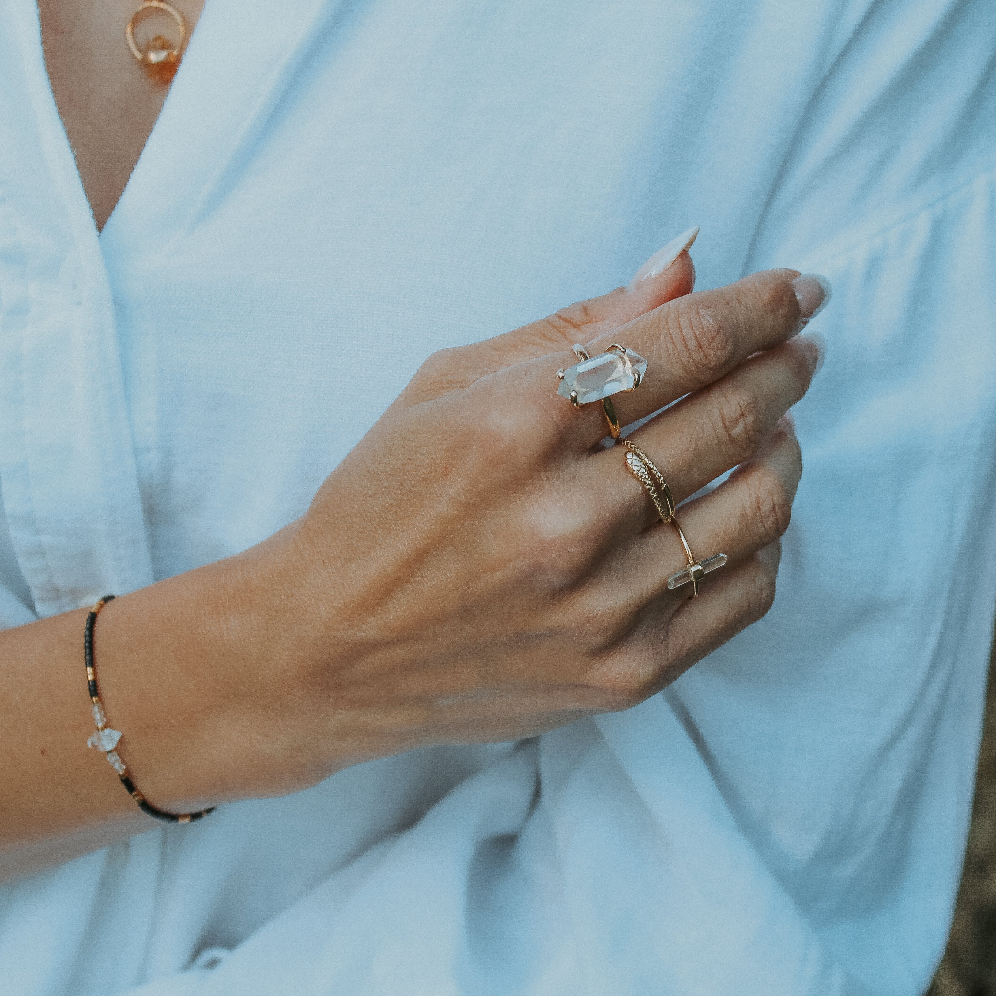 KUNDALINI RING - GREEN EYES (solid gold 18k)