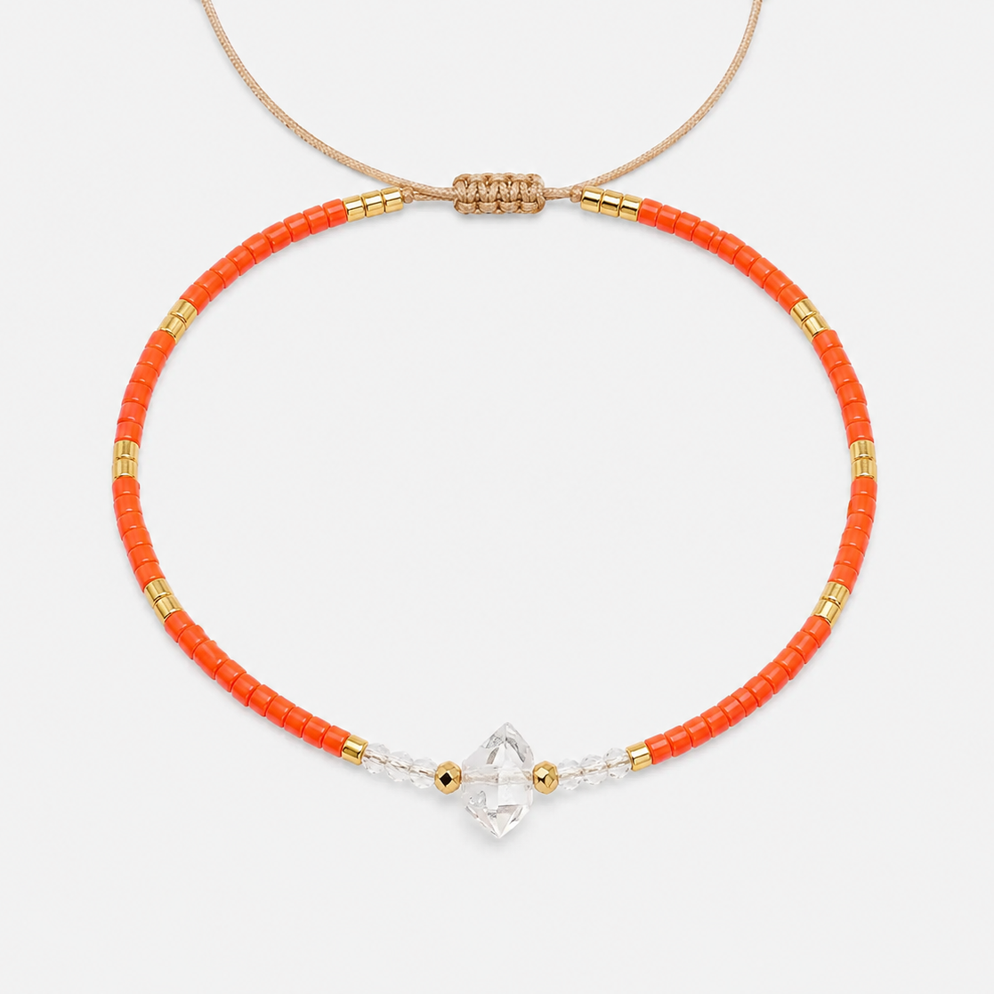 ORANGE MIYUKI BRACELET - HERKIMER