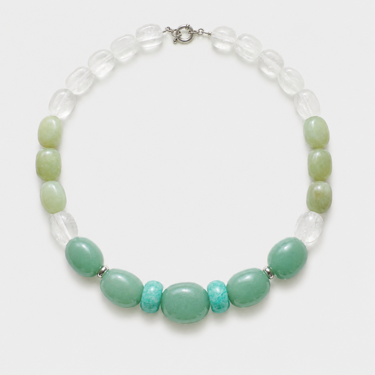 GREEN AMULET NECKLACE - JADE, AVENTURINE & AMAZONITE