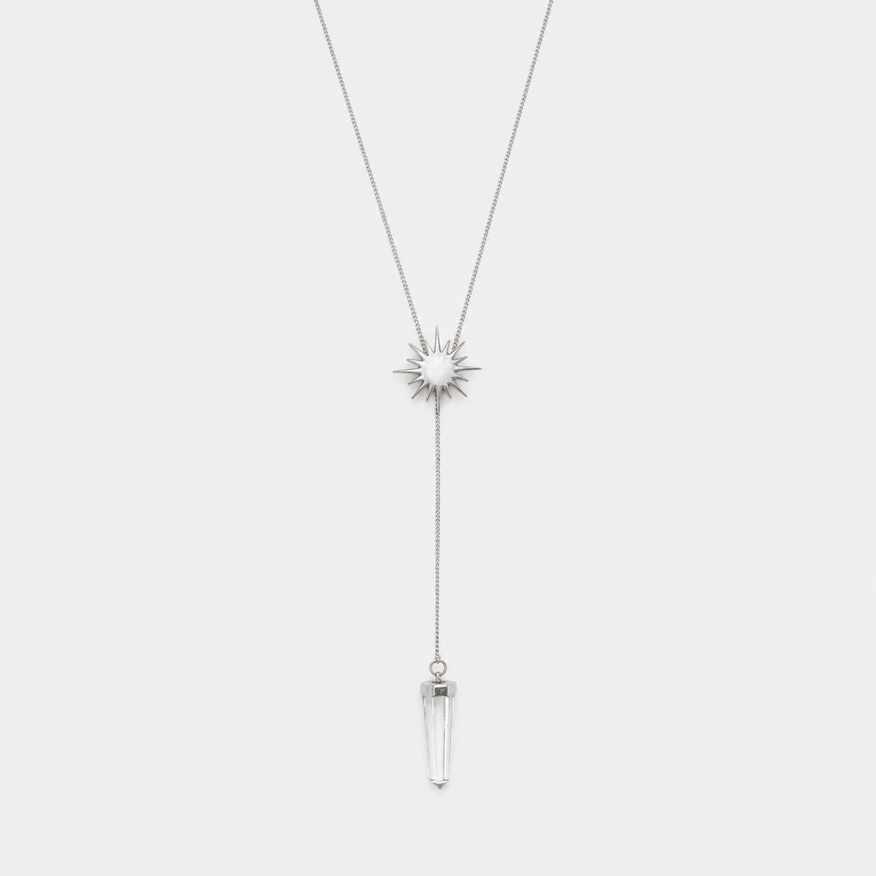 SOLEIL NECKLACE - CRYSTAL QUARTZ (SILVER)