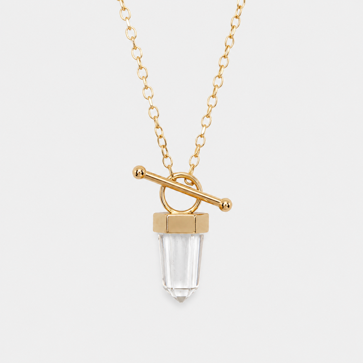 ORBIT NECKLACE - CRYSTAL QUARTZ (GOLD PLATED)