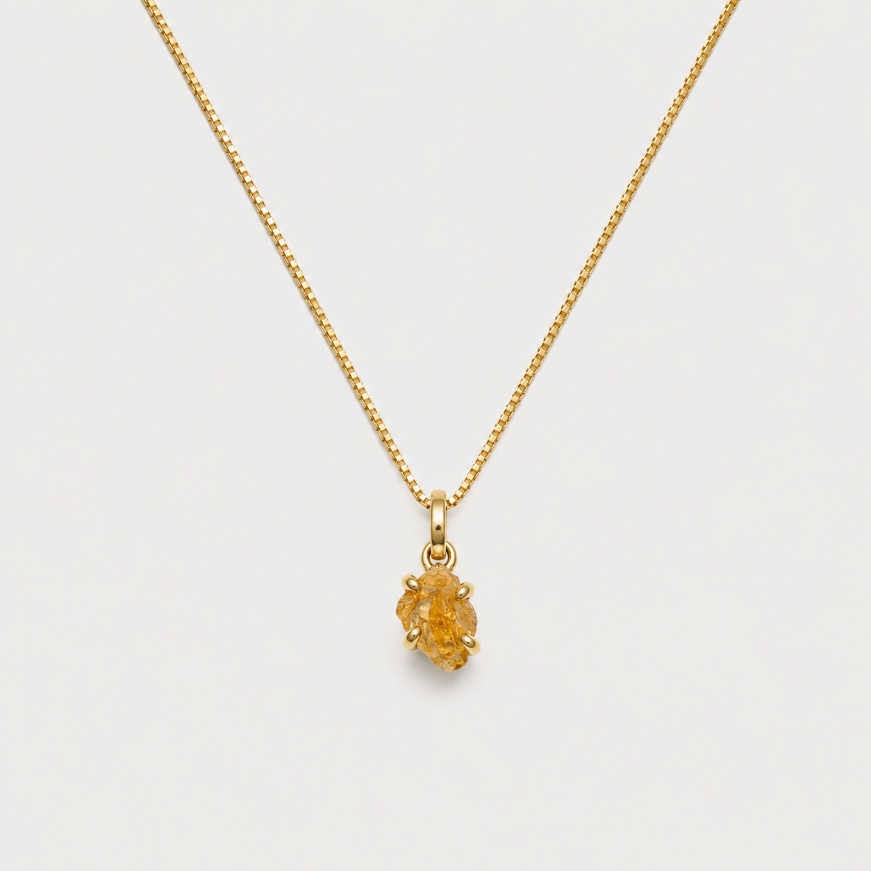 BABY CHARM NECKLACE - CITRINE (GOLD PLATED)