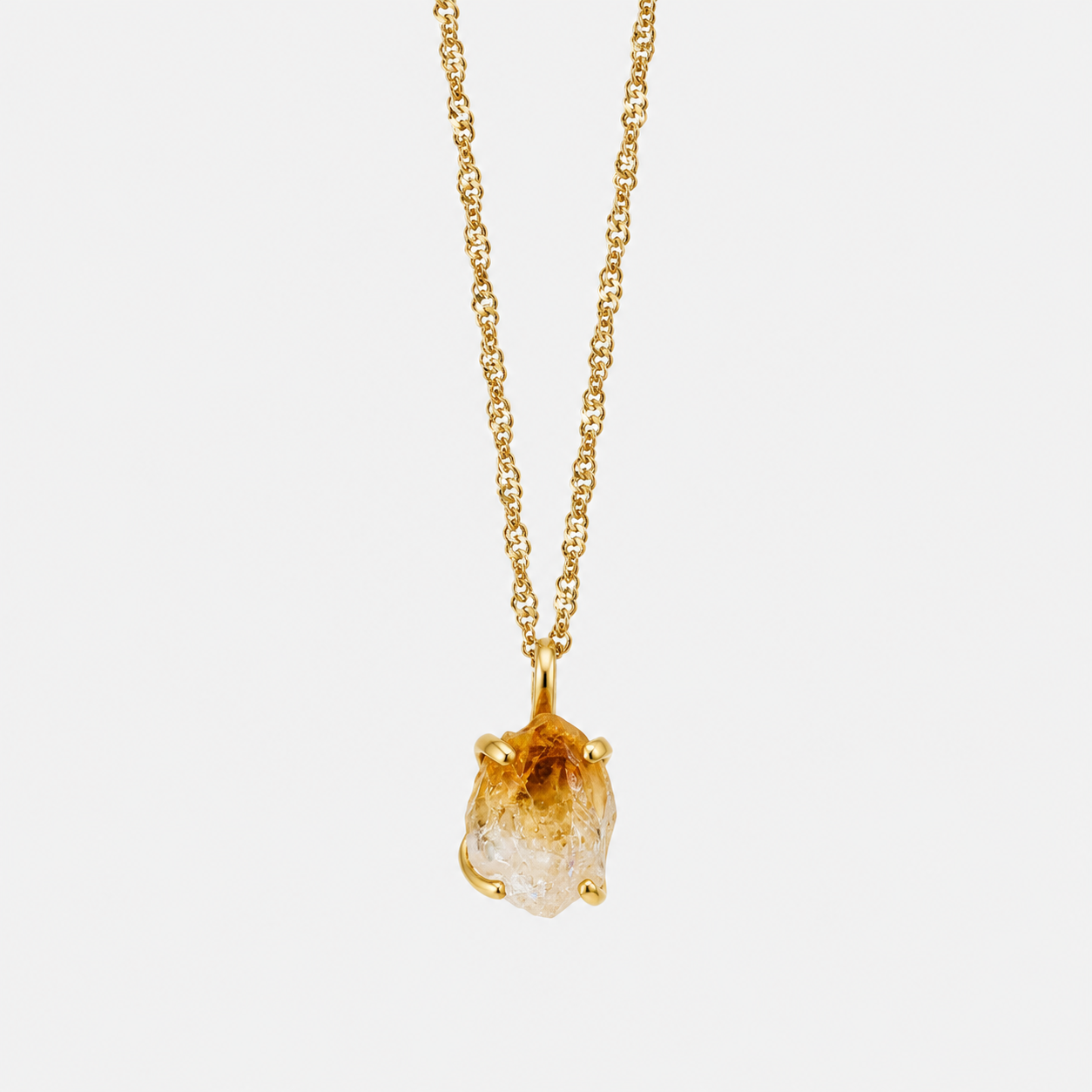 LITTLE CHARM NECKLACE - CITRINE (GOLD PLATED)