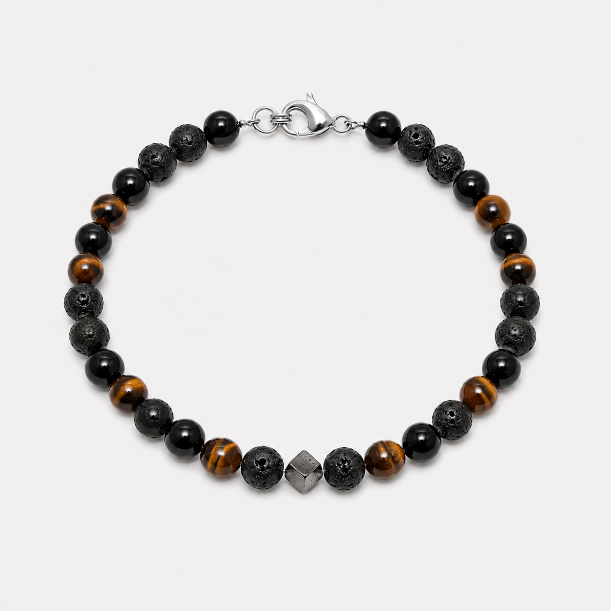 WILLPOWER BRACELET - OBSIDIAN, TIGERE EYE & PYRITE