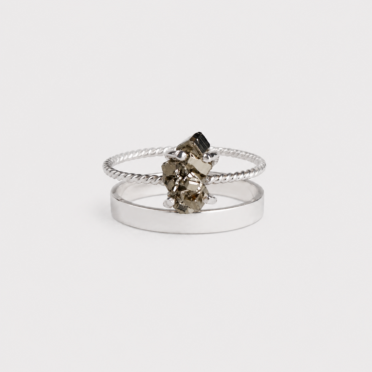 SATURNO RING - PYRITE (SILVER)