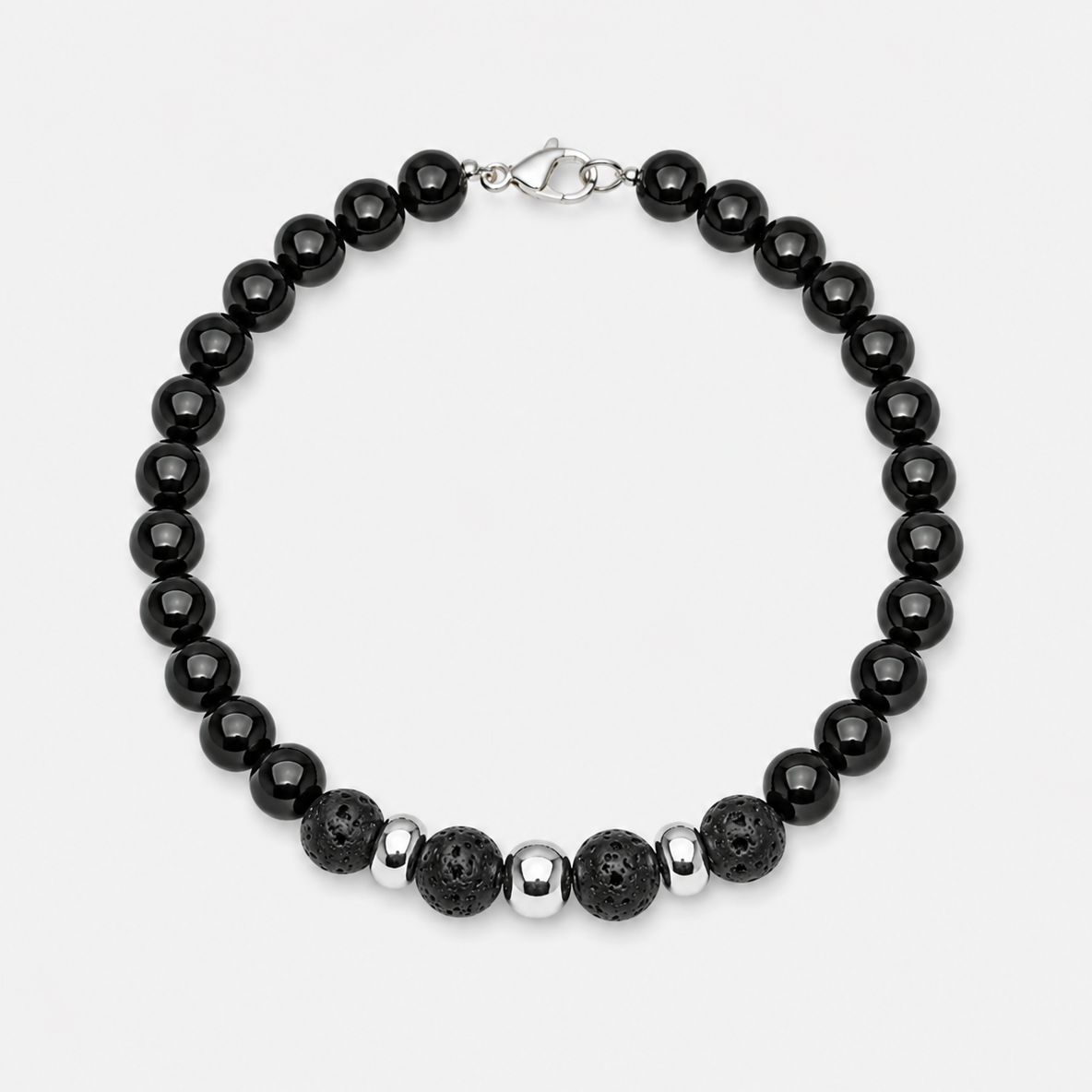 PROTECTION BRACELET II - OBSIDIAN & VOLCANIC ROCK
