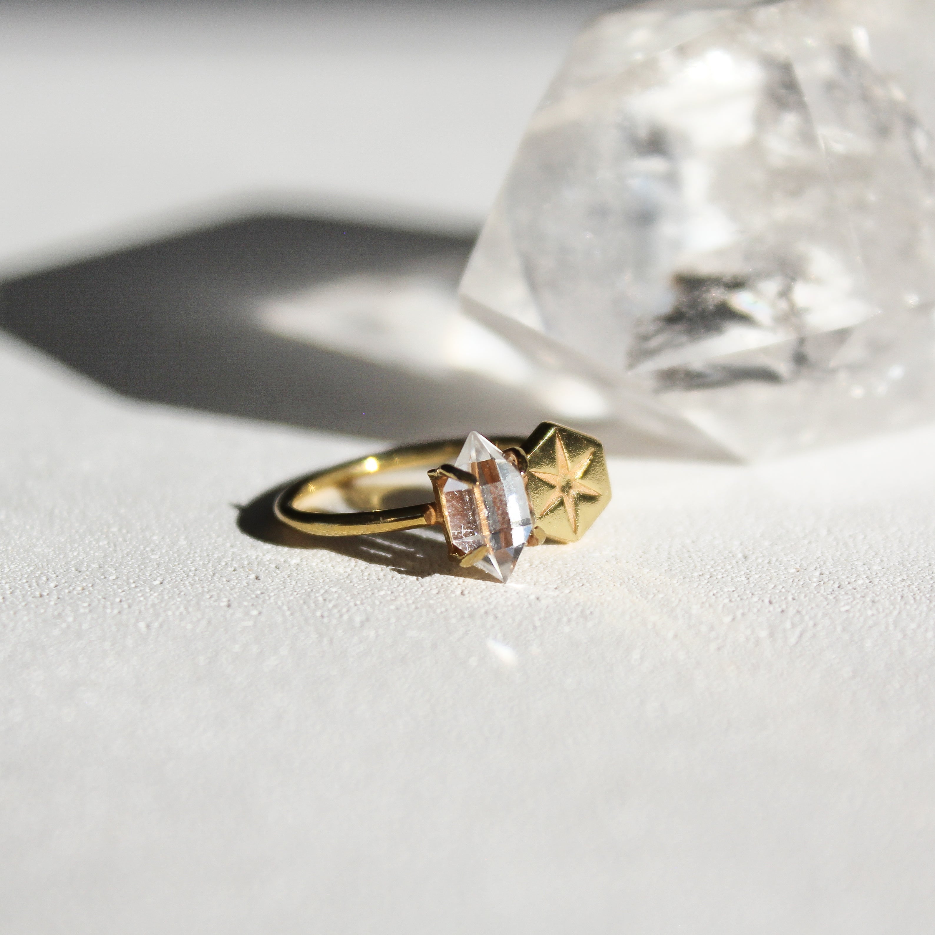 POLARIS RING - HERKIMER (GOLD-PLATED)