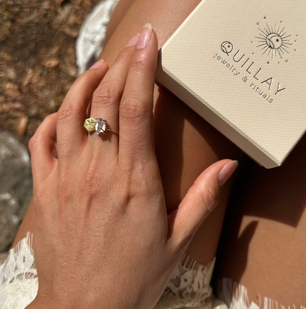 POLARIS RING - HERKIMER (GOLD-PLATED)