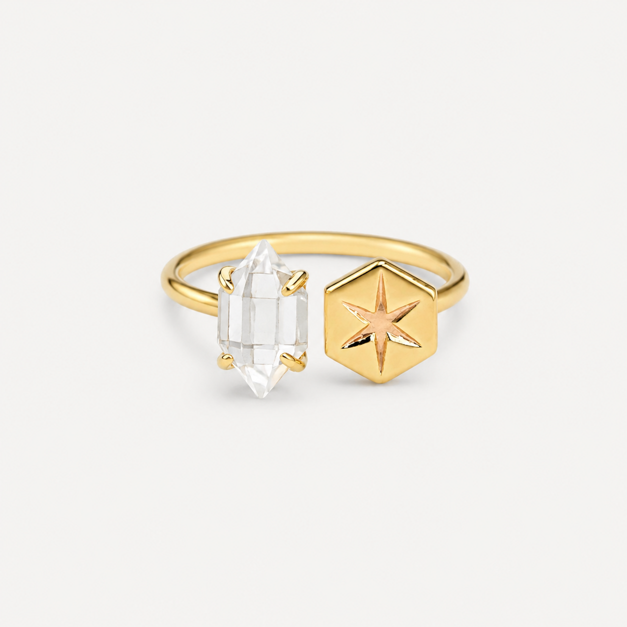 POLARIS RING - HERKIMER (GOLD-PLATED)