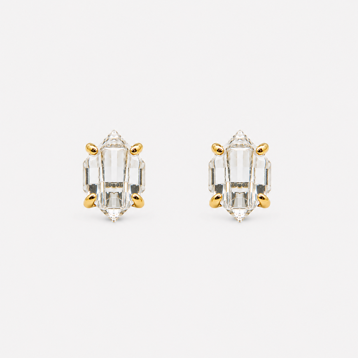 MINI STUD - HERKIMER (GOLD PLATED)