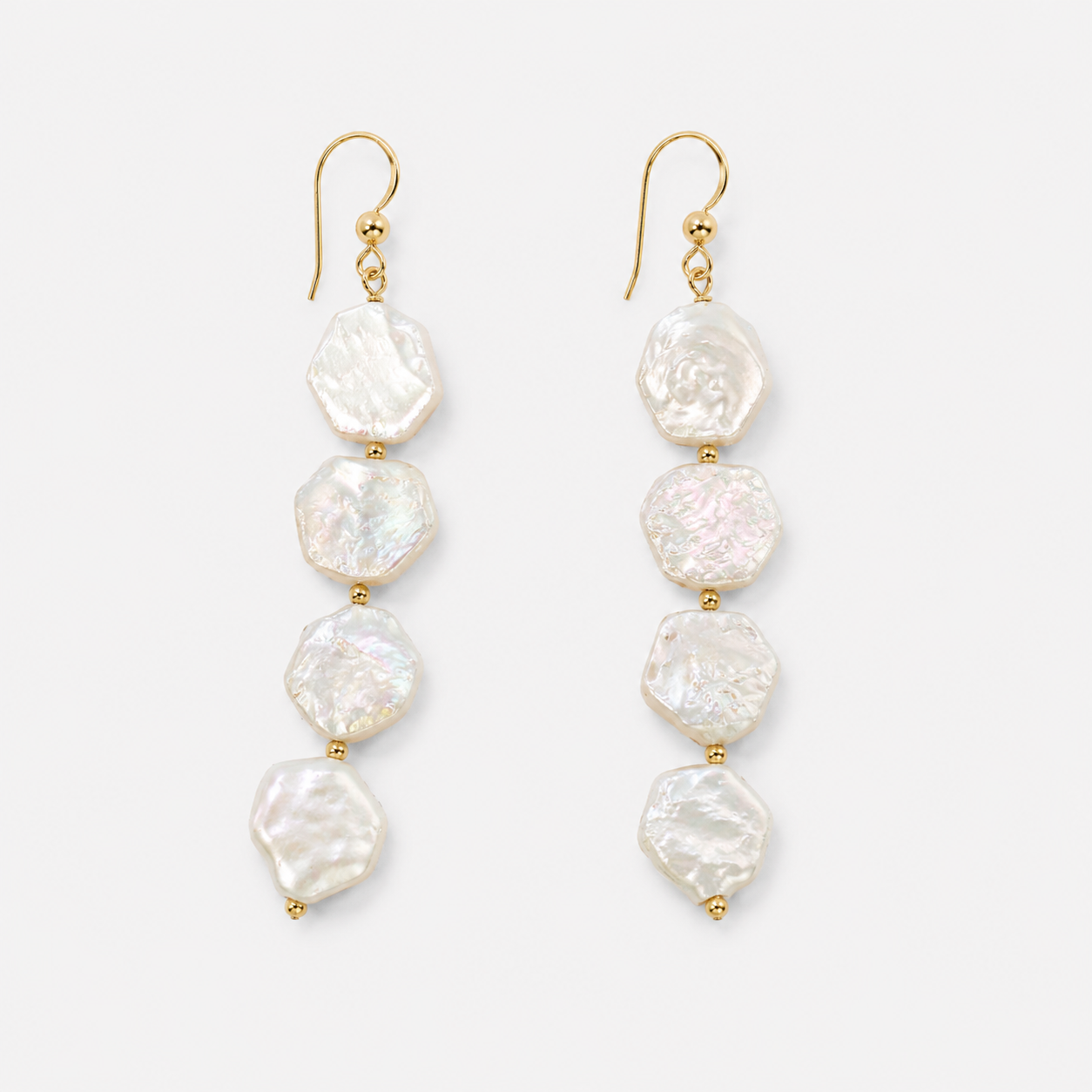 GODDESS EARRINGS - FRESHWATER PEARL (GOLDFILLED)