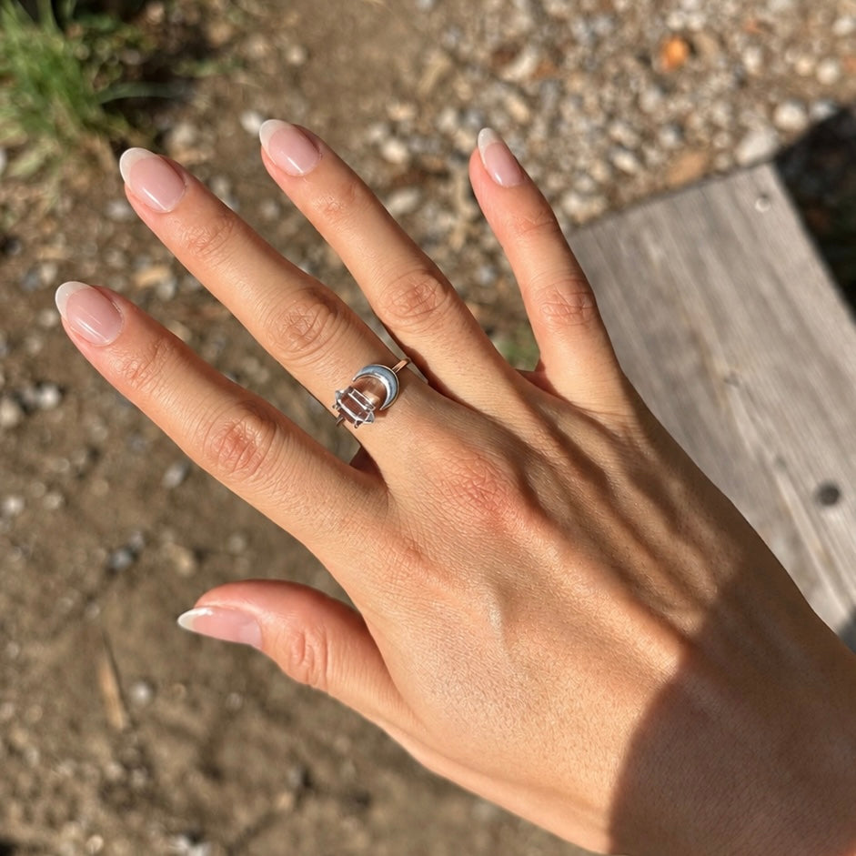 HALFMOON RING - HERKIMER (SILVER)