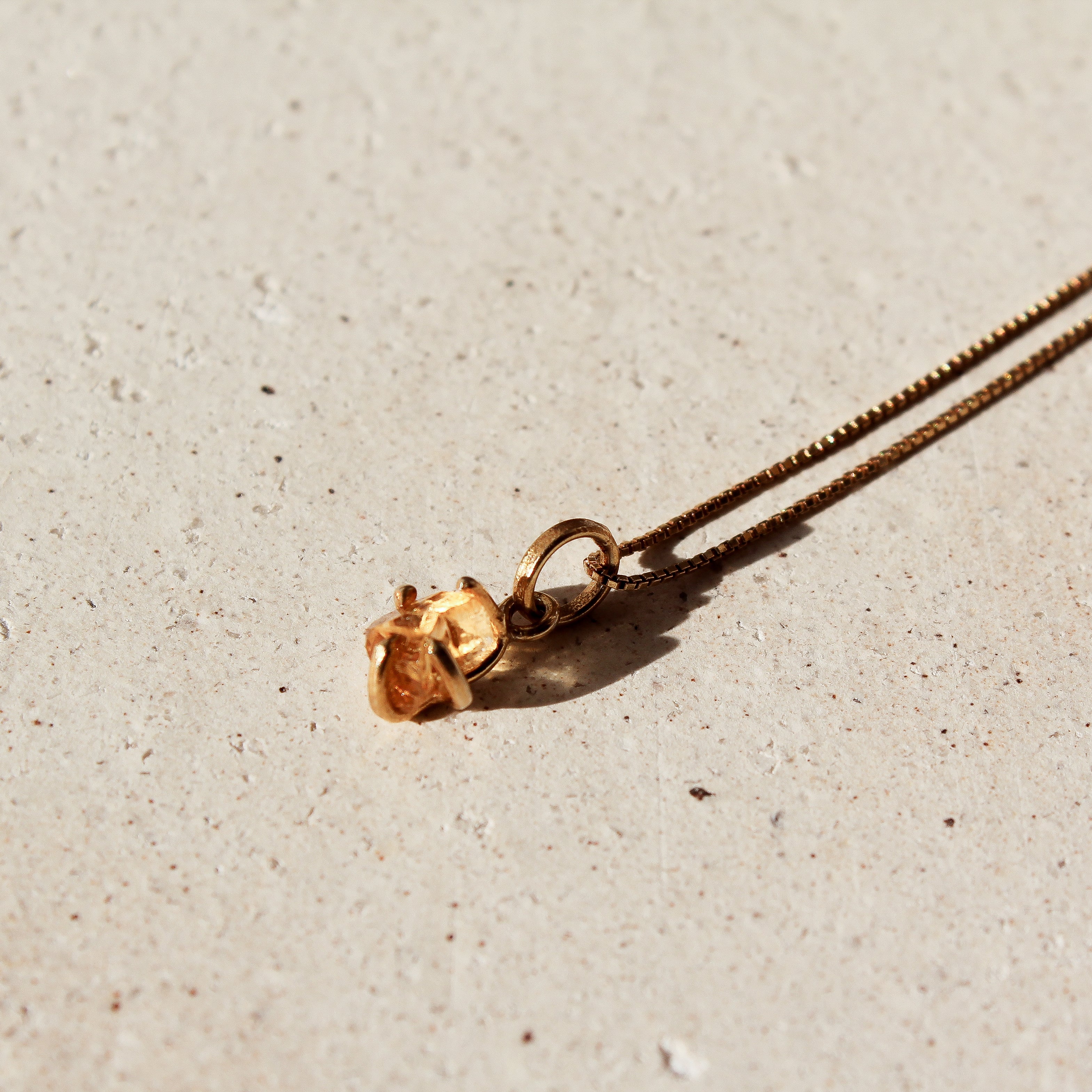 BABY CHARM NECKLACE - CITRINE (GOLD PLATED)