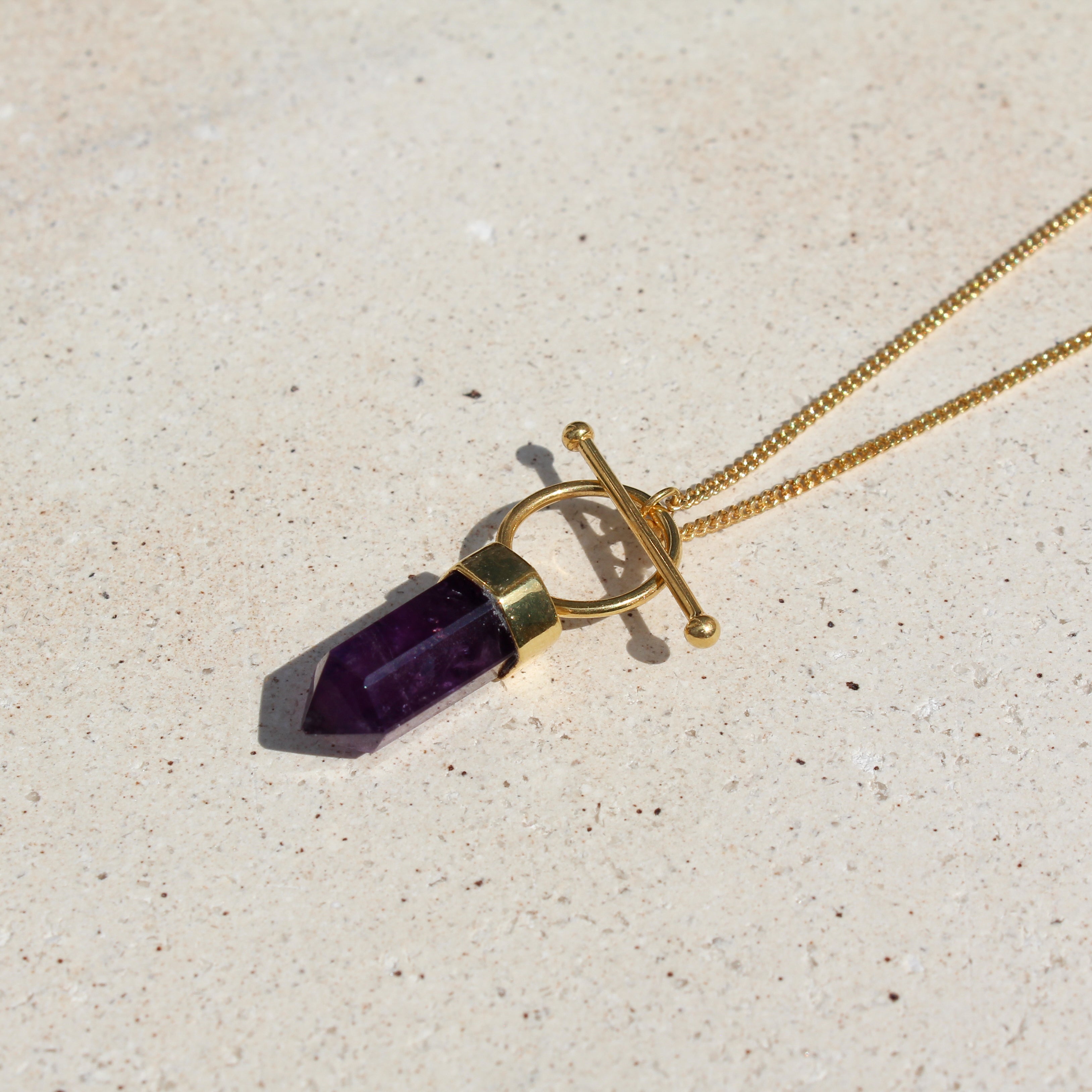 ORBIT NECKLACE - AMETHYST (GOLD PLATED)