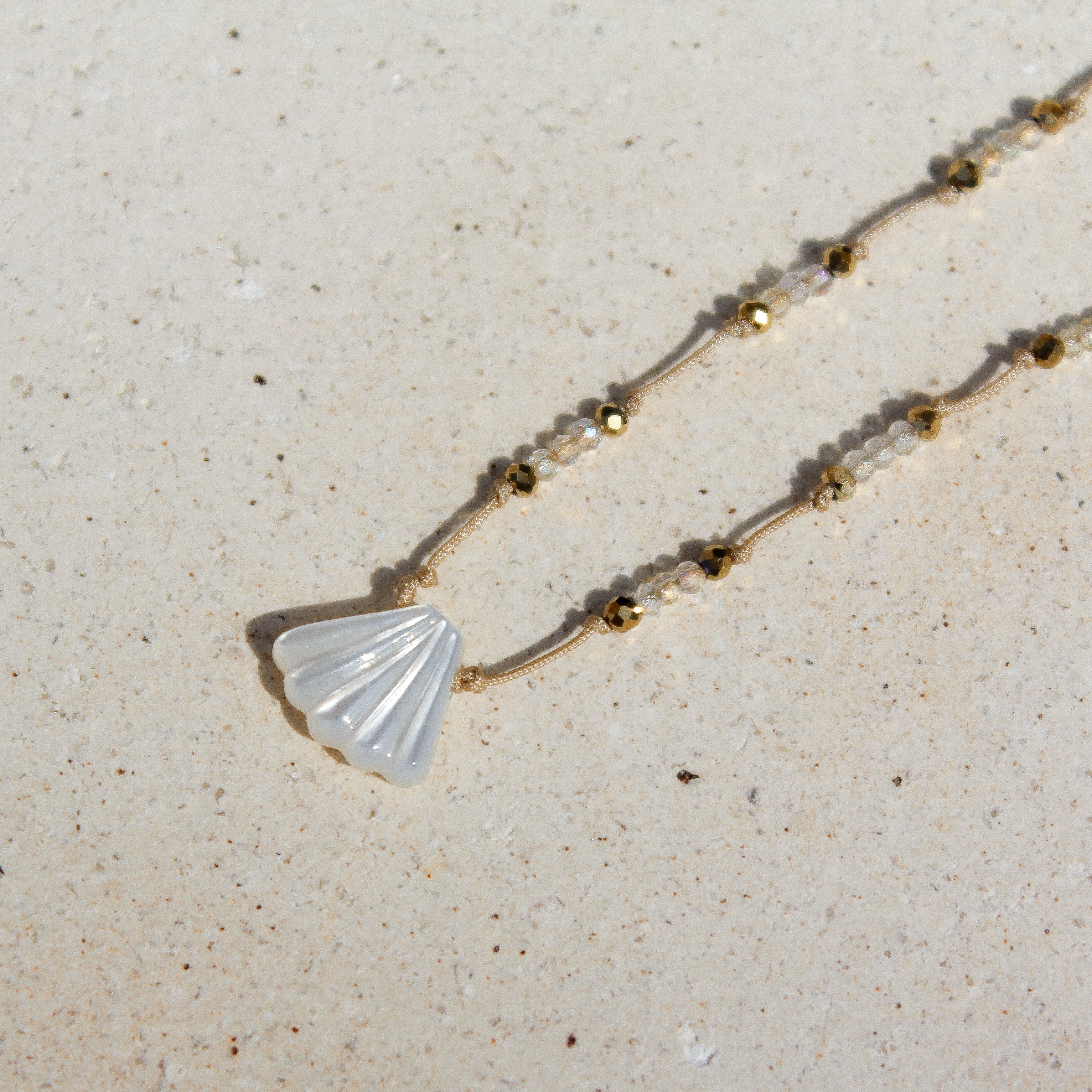 MERMAID ANKLET - MOTHER OF PEARL SHELL & BEADS