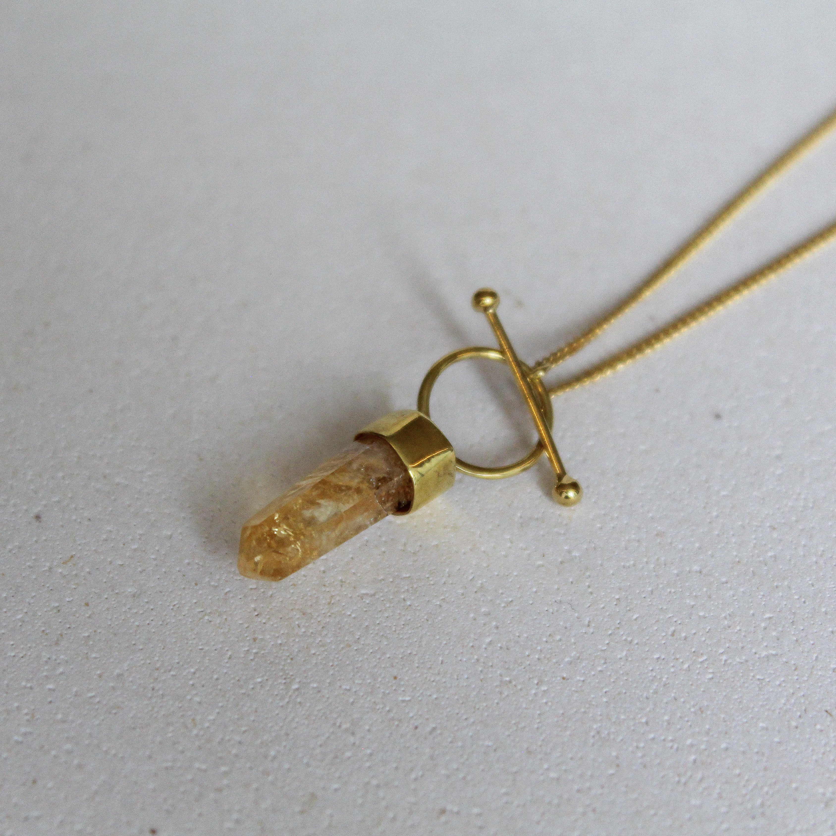ORBIT NECKLACE - CITRINE (GOLD PLATED)