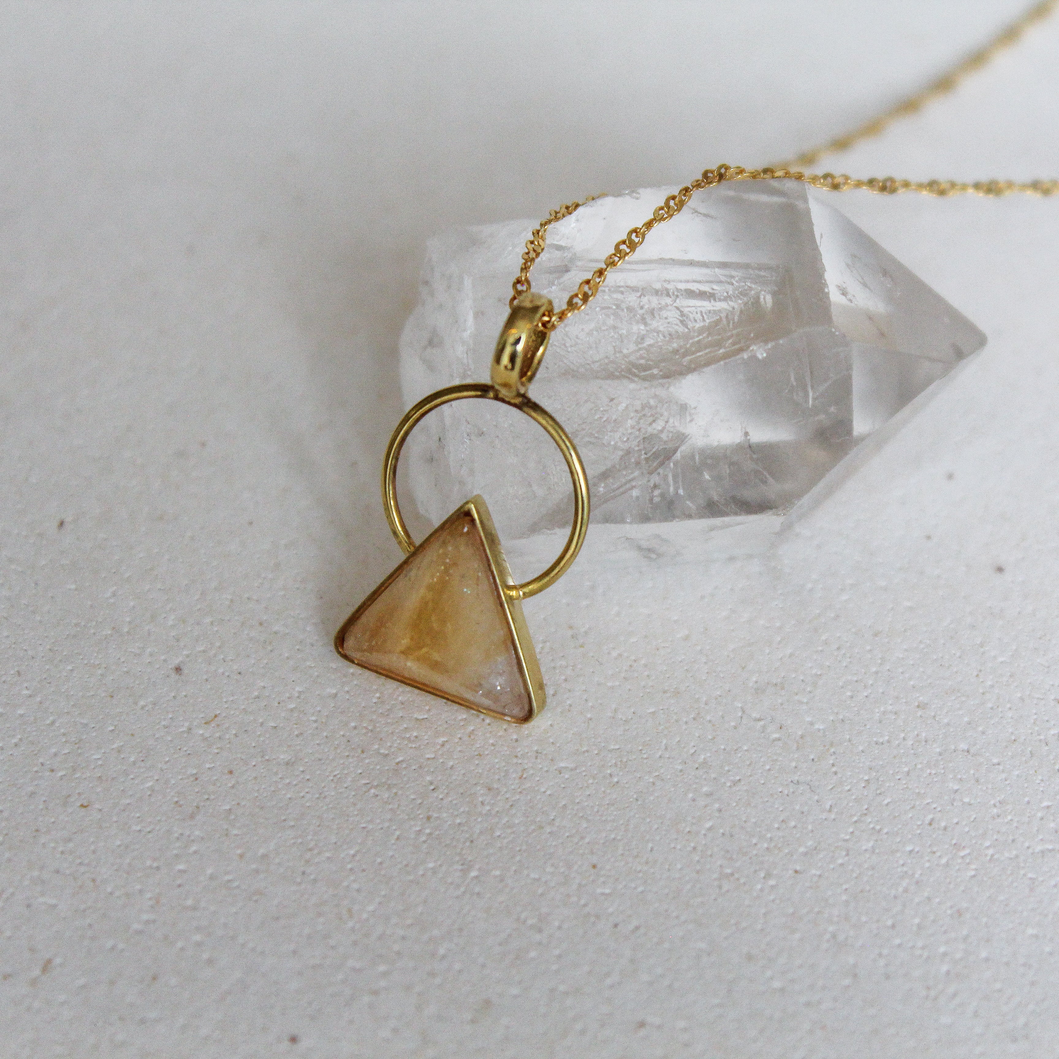 PYRAMID NECKLACE II - CITRINE (GOLD PLATED)
